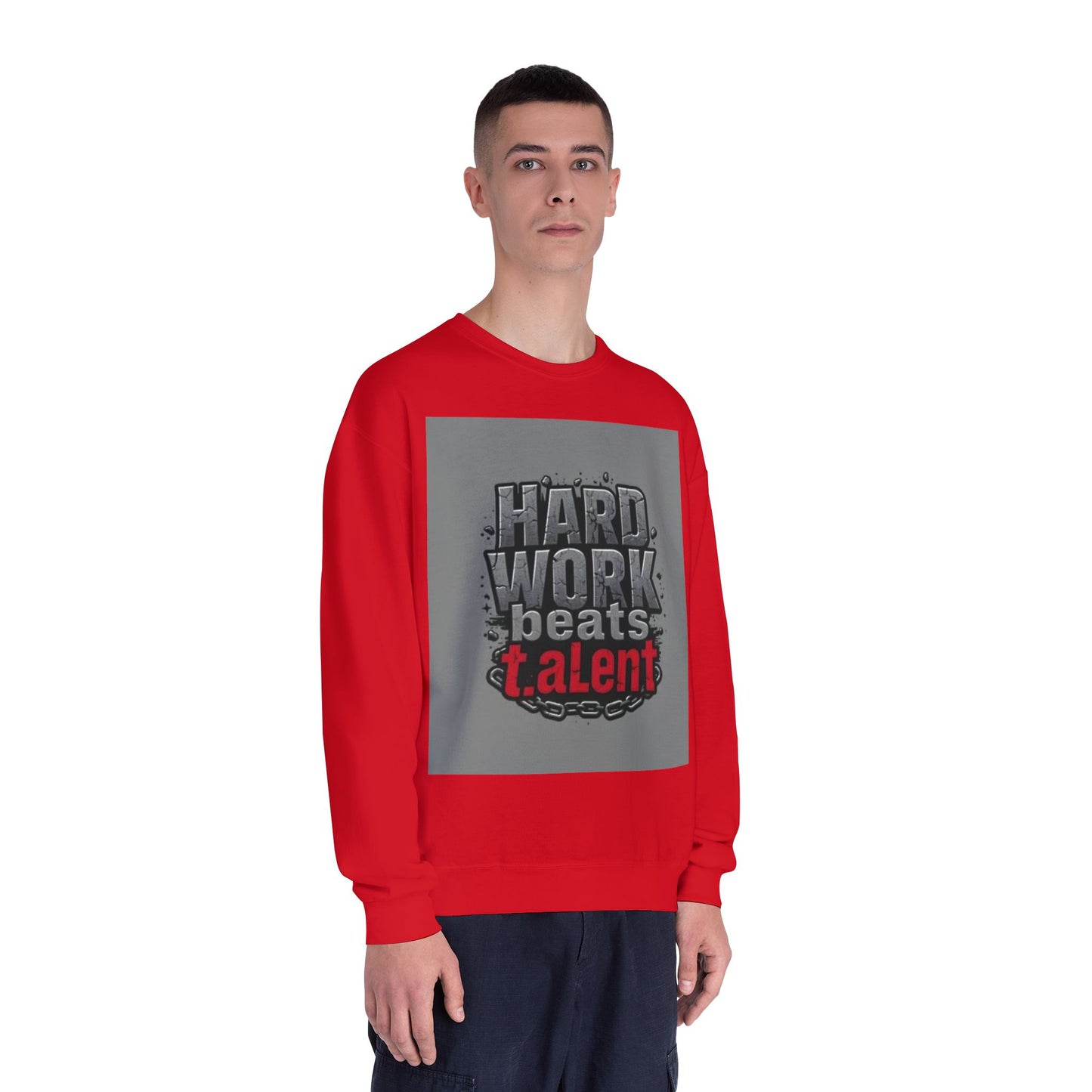 Stylish Abstract Red & Black Crewneck Sweatshirt - Unisex Casual Wear