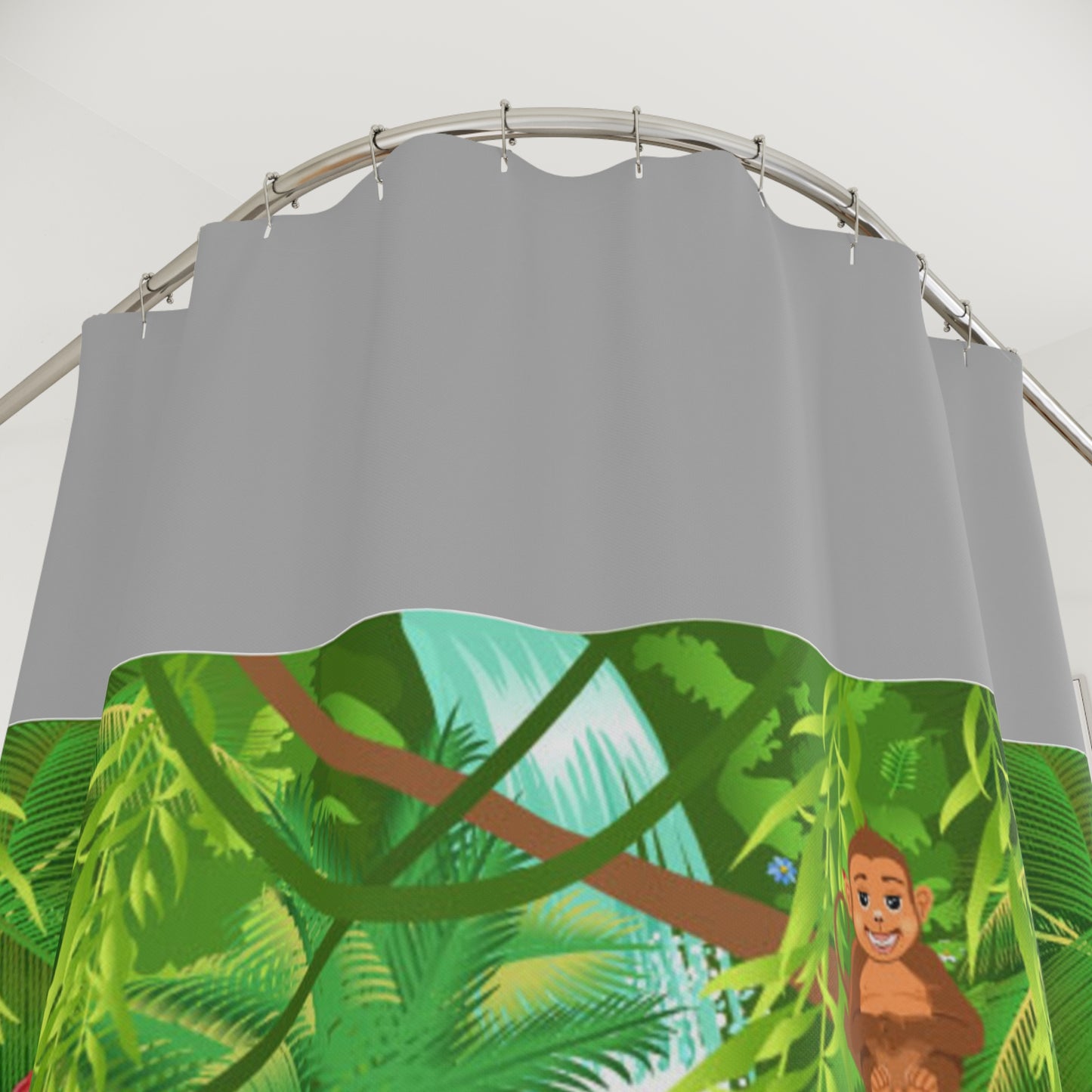 Colorful Jungle Animal Shower Curtain – Fun Kids Bathroom Decor