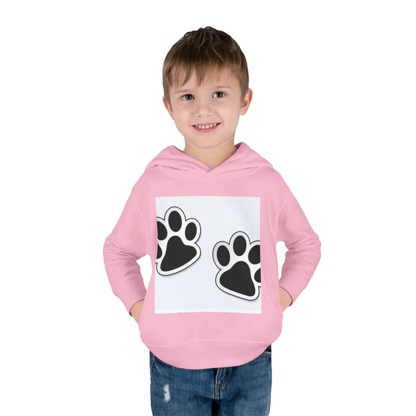 Wildlife Pattern Toddler Pullover Fleece Hoodie - Playful Animal Design for Kids