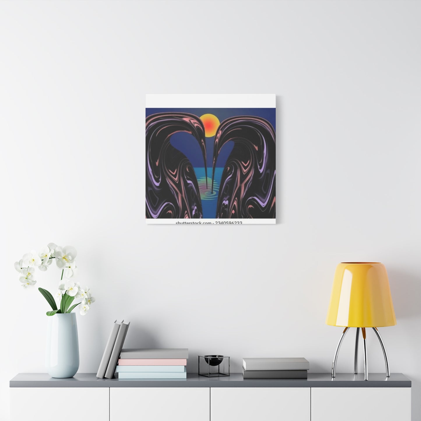 Romantic Abstract Canvas Art - Heart-Shaped Design for Home Decor