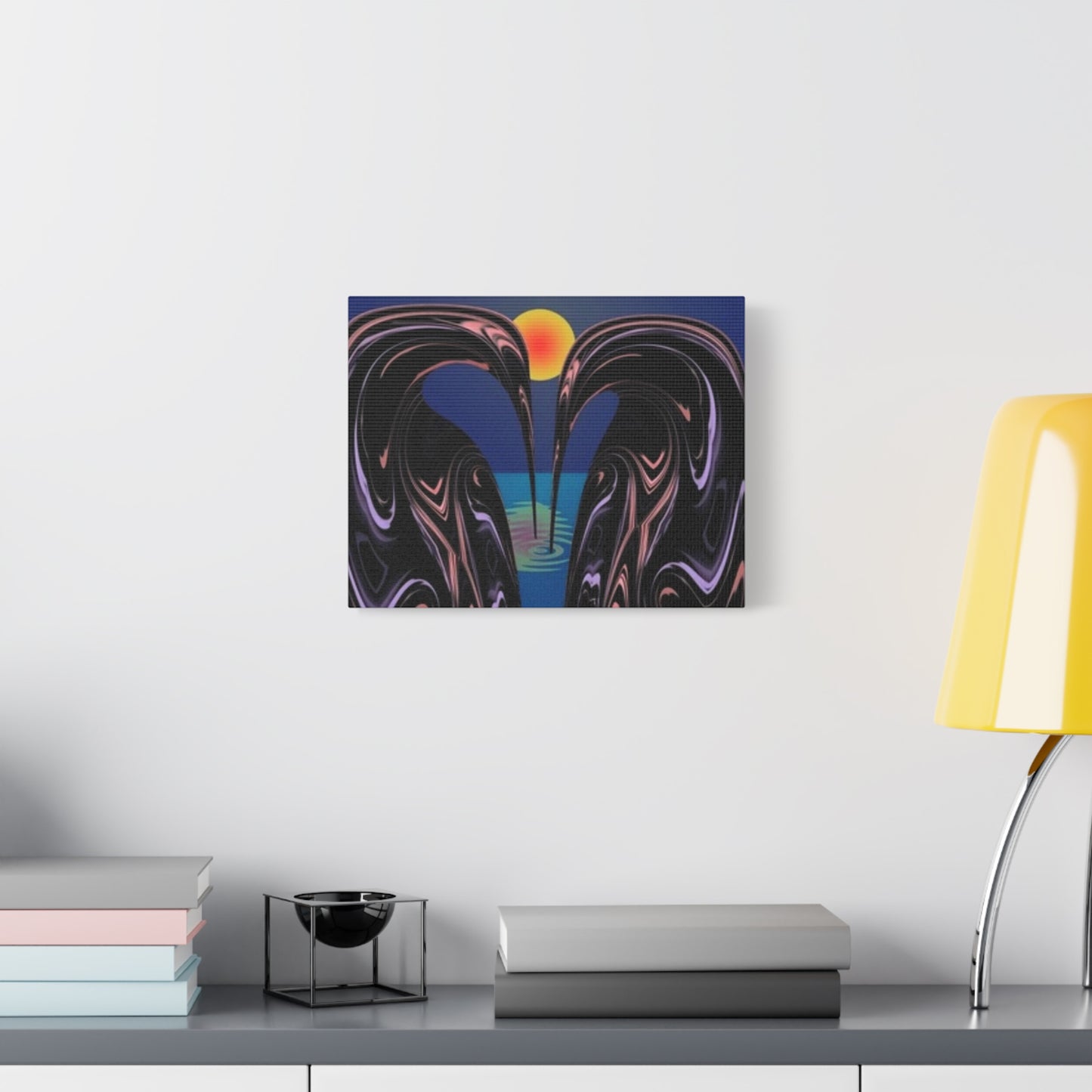 Romantic Abstract Canvas Art - Heart-Shaped Design for Home Decor