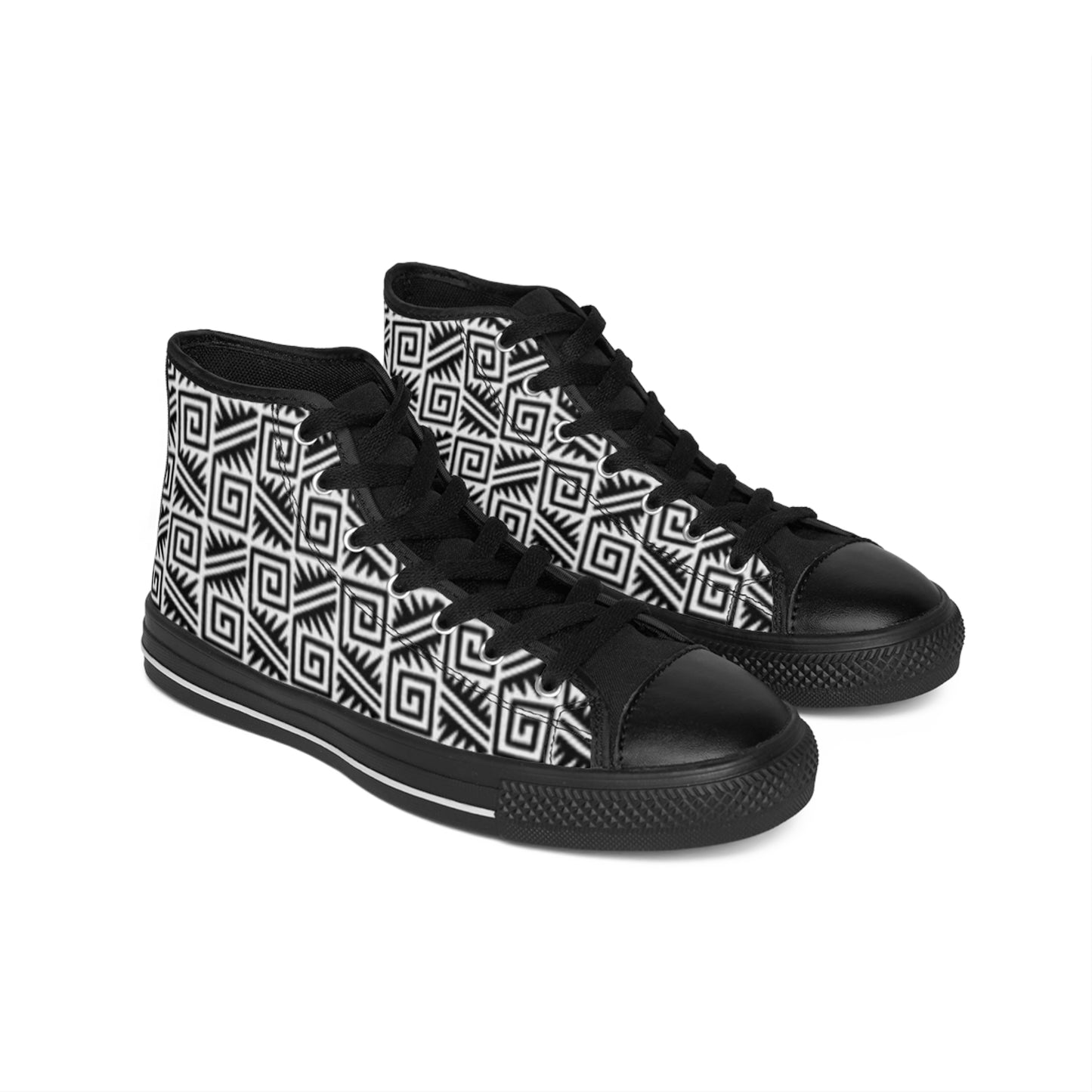 Stylish Black and White High-Top Sneakers for Trendsetters