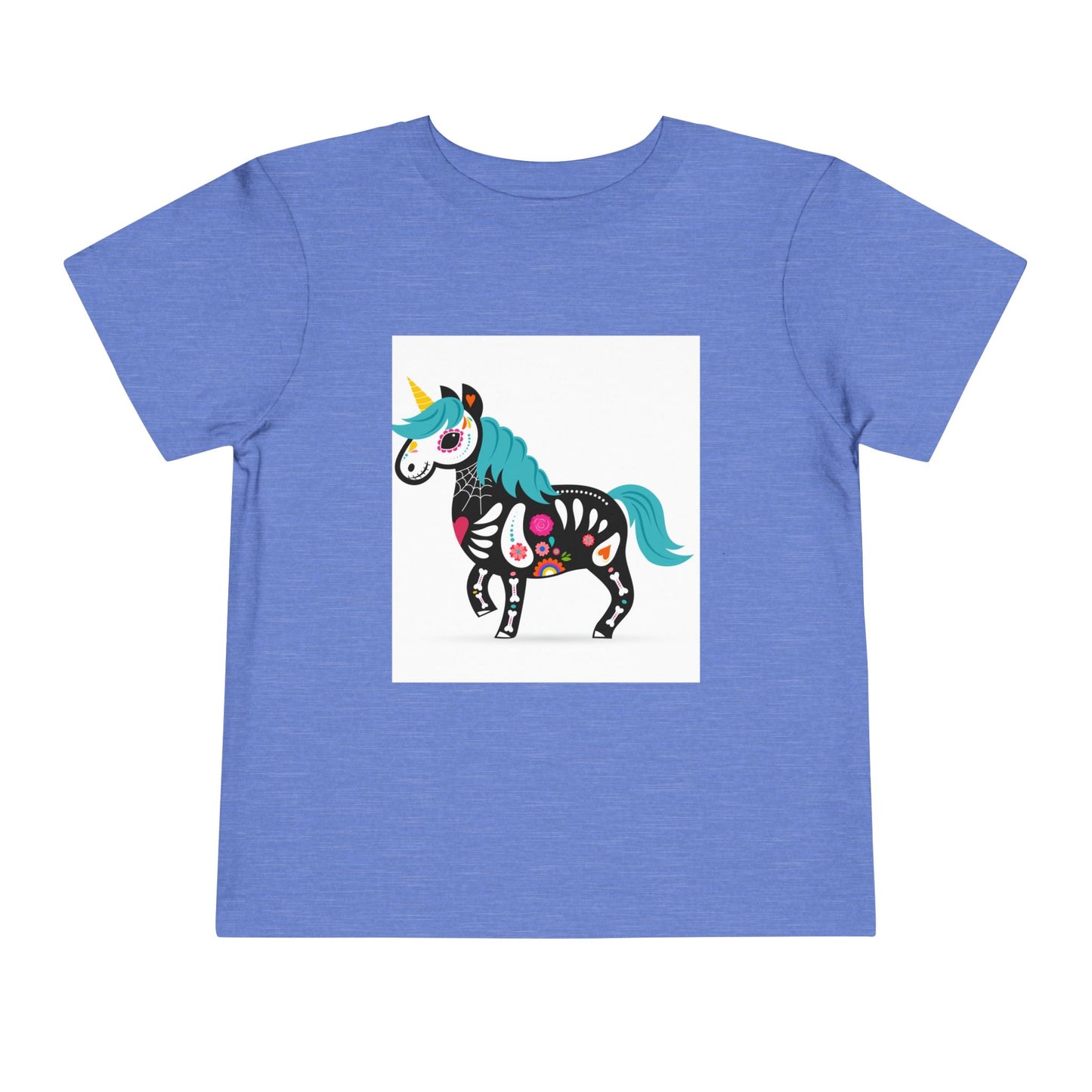 Toddler Skeleton Unicorn Tee - Cute Halloween Short Sleeve Shirt