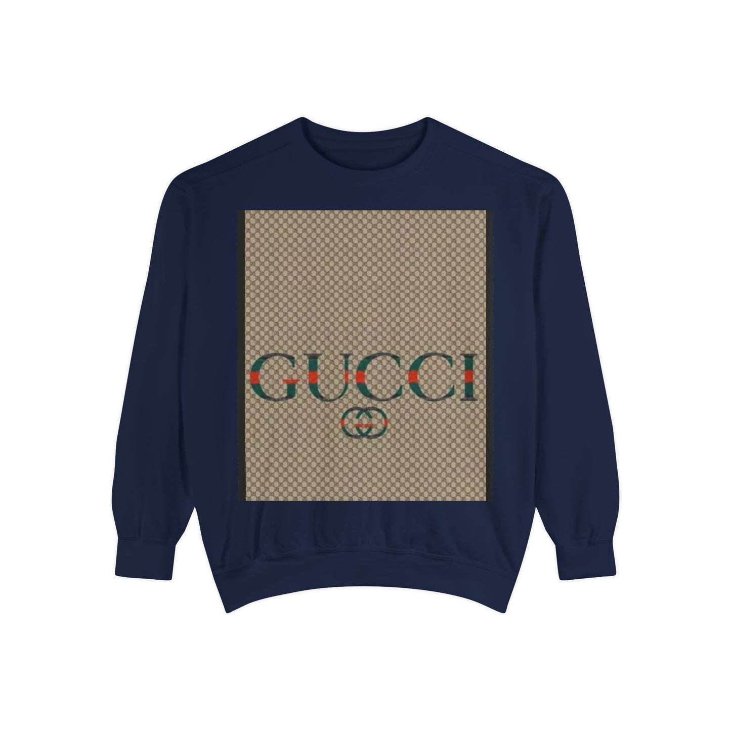 Fashionable Unisex Garment-Dyed Sweatshirt with GUCCI Design