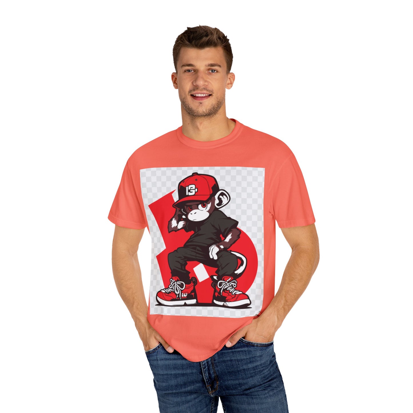 Cool Graffiti Monkey Unisex Garment-Dyed T-Shirt