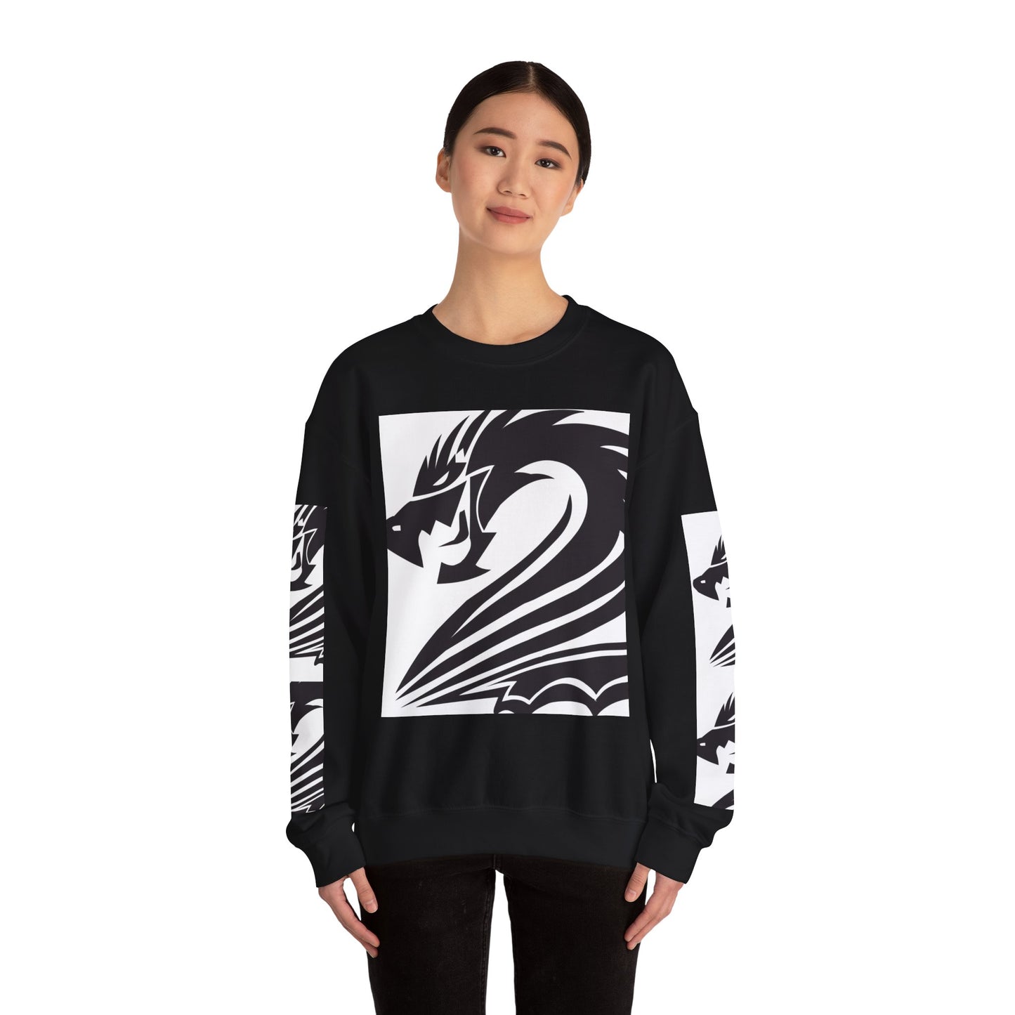 Dragon Graphic Unisex Heavy Blend Sweatshirt - Cozy and Stylish for Fantasy Enthusiasts