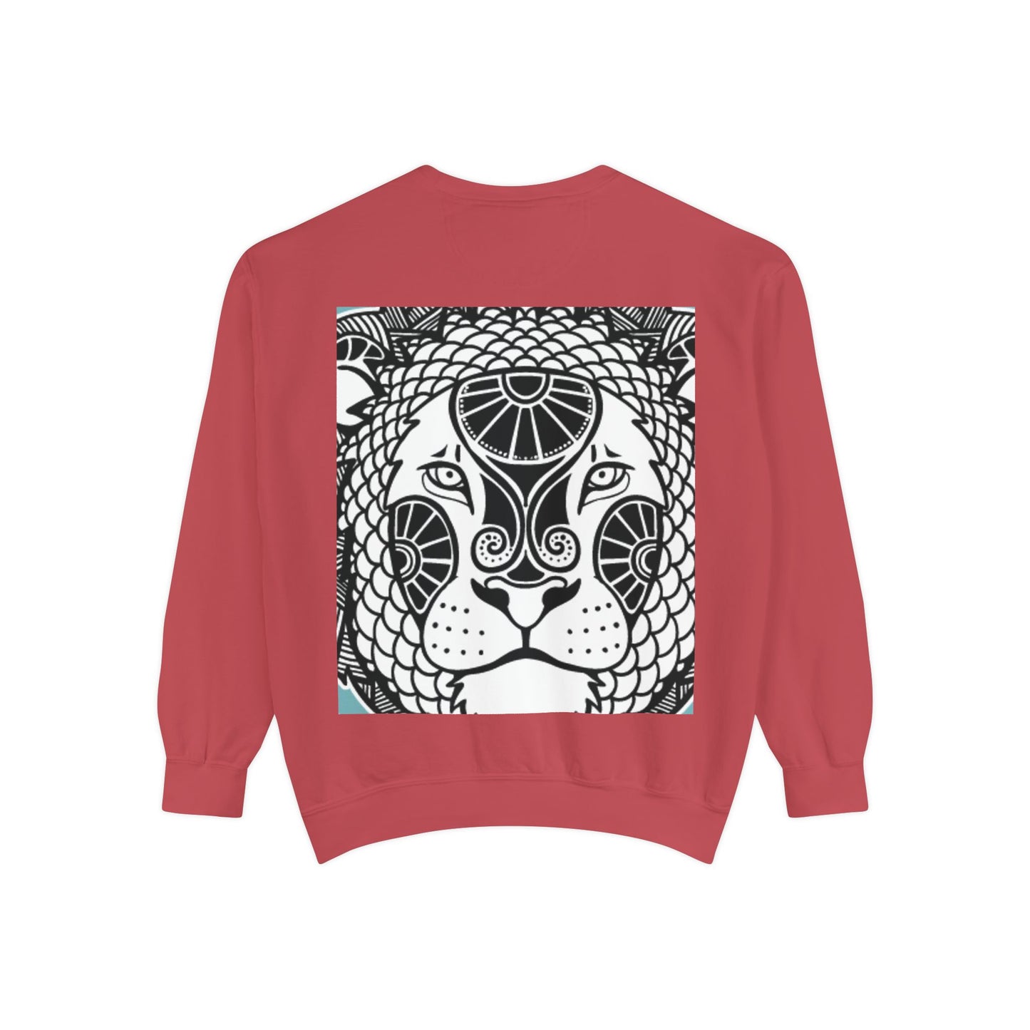 Bohemian Lion Unisex Garment-Dyed Sweatshirt - Cozy & Stylish Animal Graphic Tee for Nature Lovers