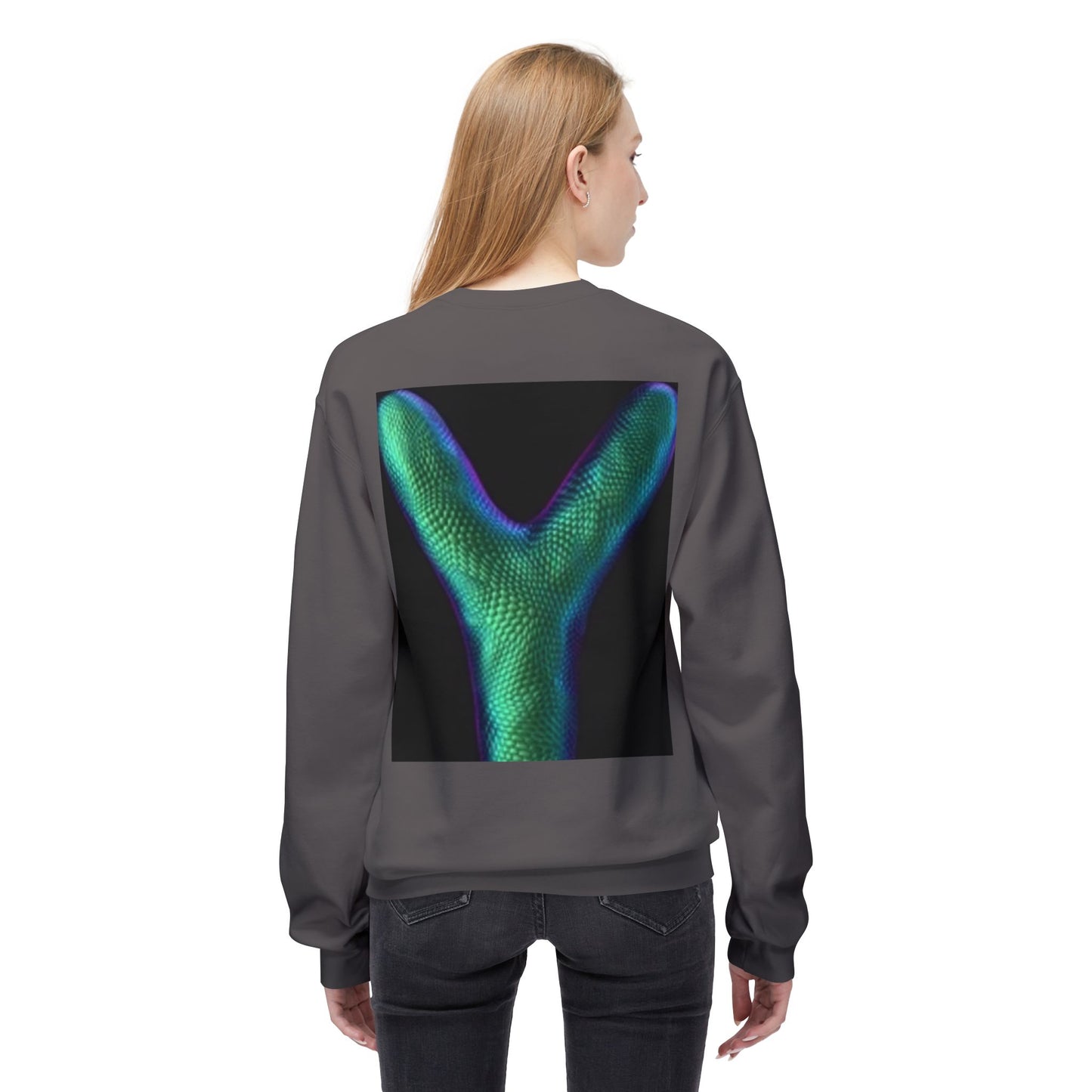 Unisex Y Graphic Fleece Crewneck Sweatshirt - Cozy Modern Style