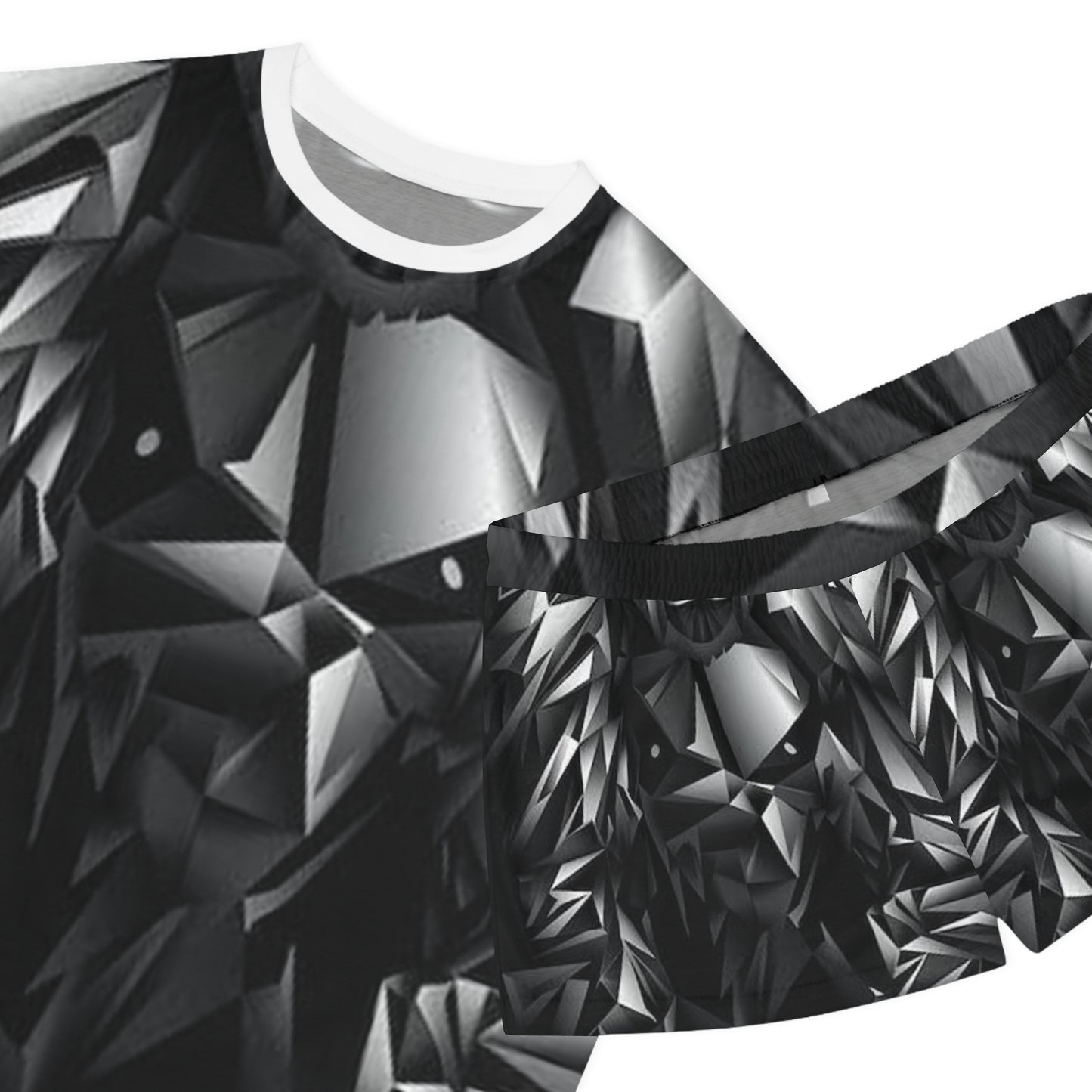 Stylish Black Geometric Women's Pajama Set | Short Sleeves & Shorts | Cozy Sleepwear