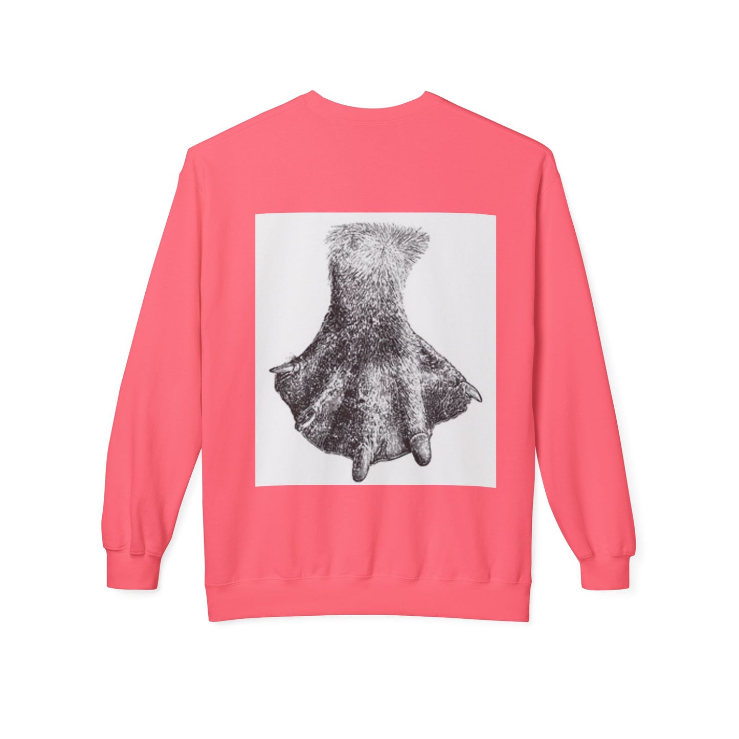 Artistic Fleece Crewneck Sweatshirt with Unique Dress Design