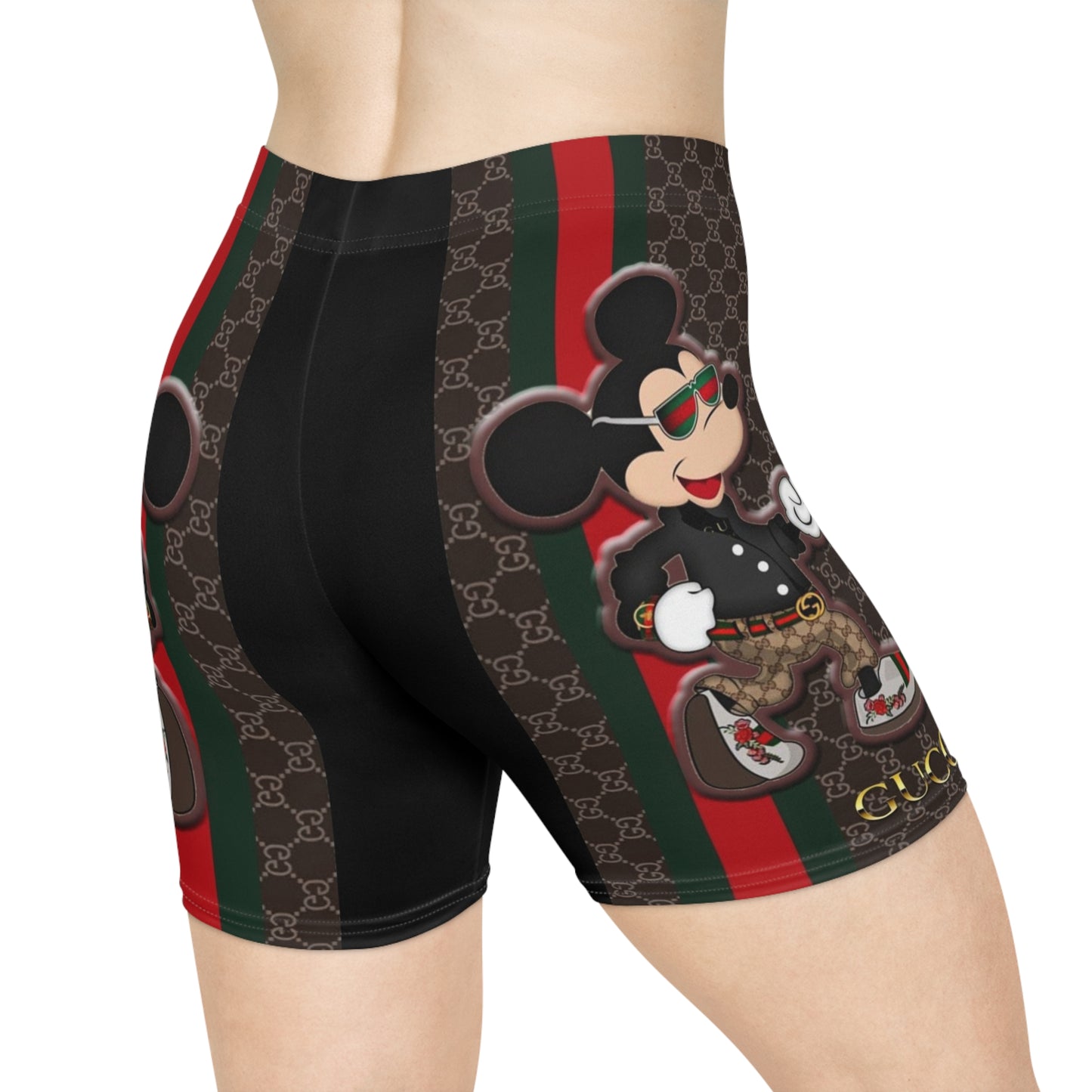 Stylish Women's Biker Shorts with Mickey Mouse Design