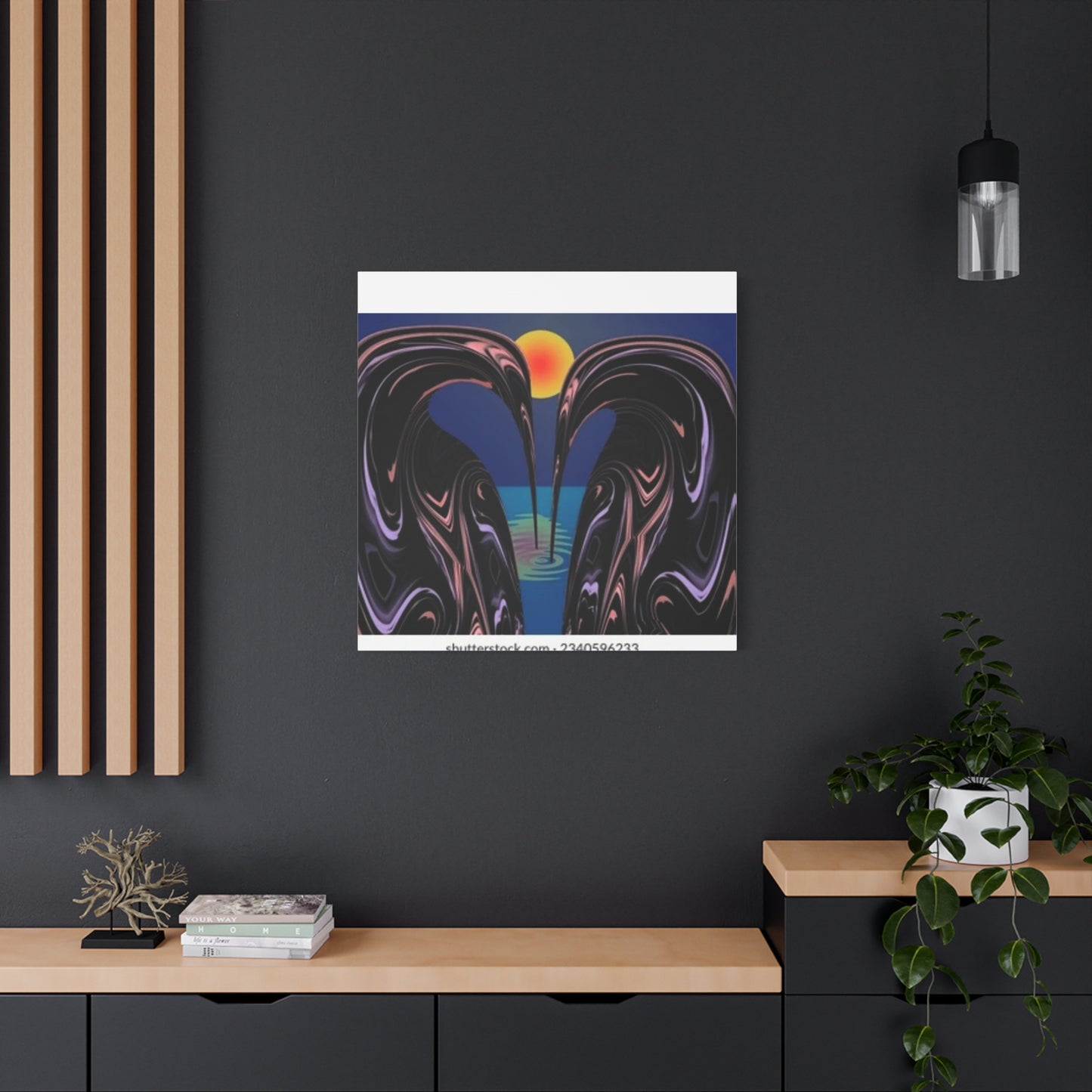 Romantic Abstract Canvas Art - Heart-Shaped Design for Home Decor