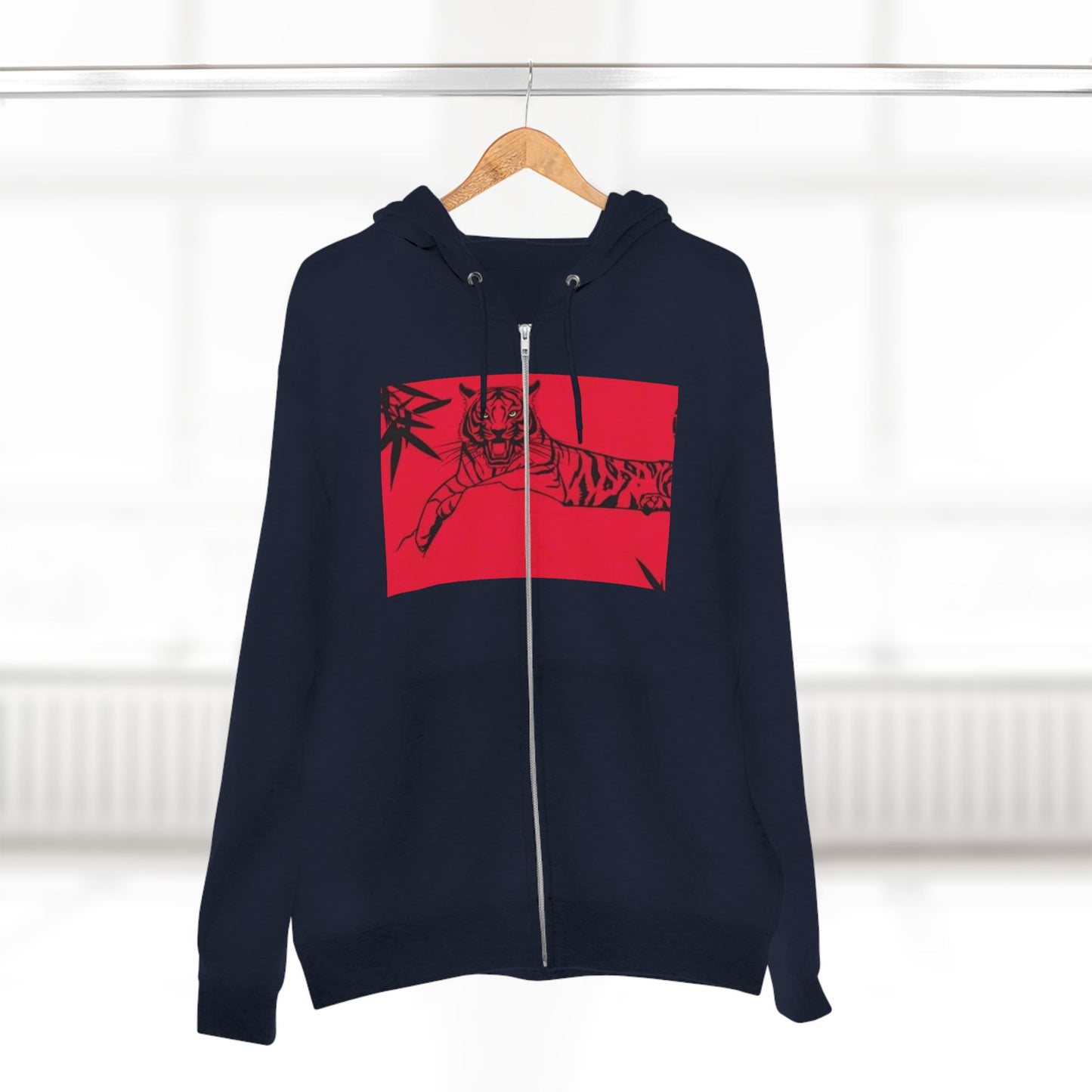 Cool Tiger Graphic Unisex Zip Hoodie - Trendy Streetwear for Animal Lovers