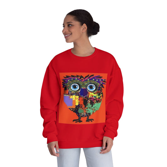 Colorful Owl Graphic Unisex Crewneck Sweatshirt - Cozy & Fun Apparel