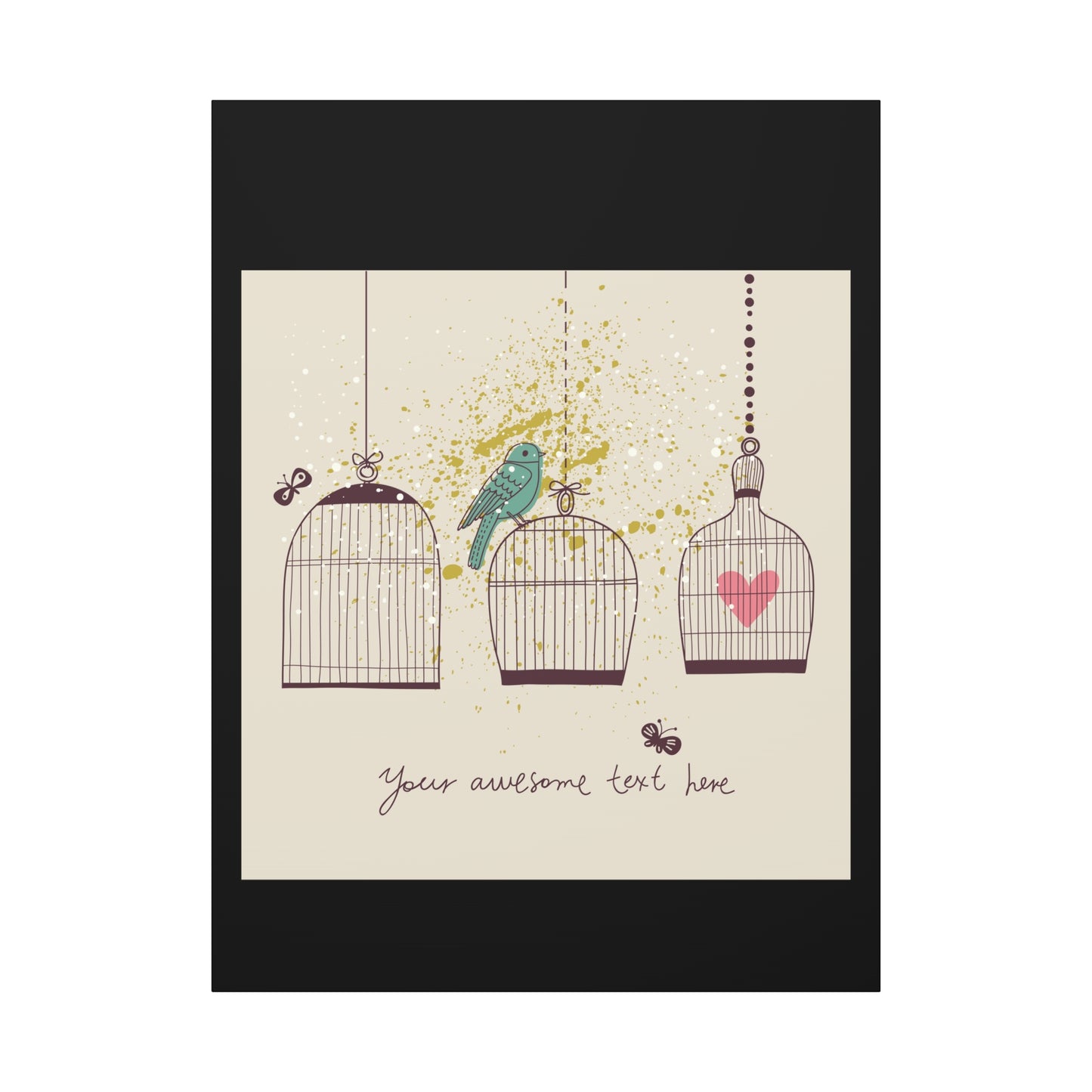Whimsical Birdcage Canvas Wall Art - Personalized Home Decor