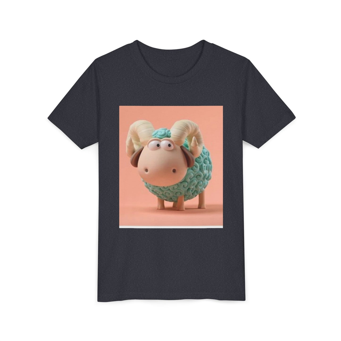 Cute Cartoon Sheep Youth Short Sleeve Tee - Fun and Whimsical Kids Shirt