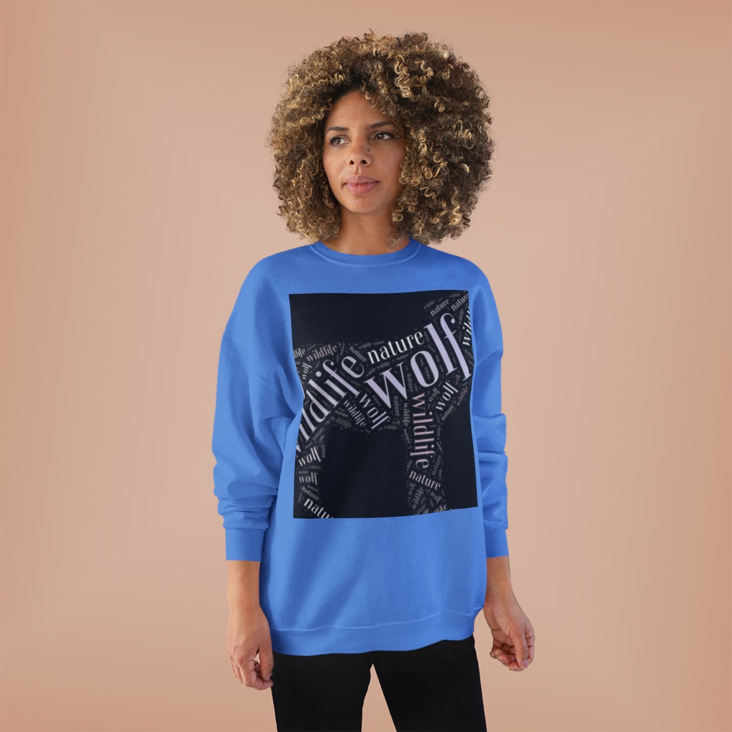 Unisex Eco-Friendly Wolf Graphic Crewneck Sweatshirt - Nature Lover Gift