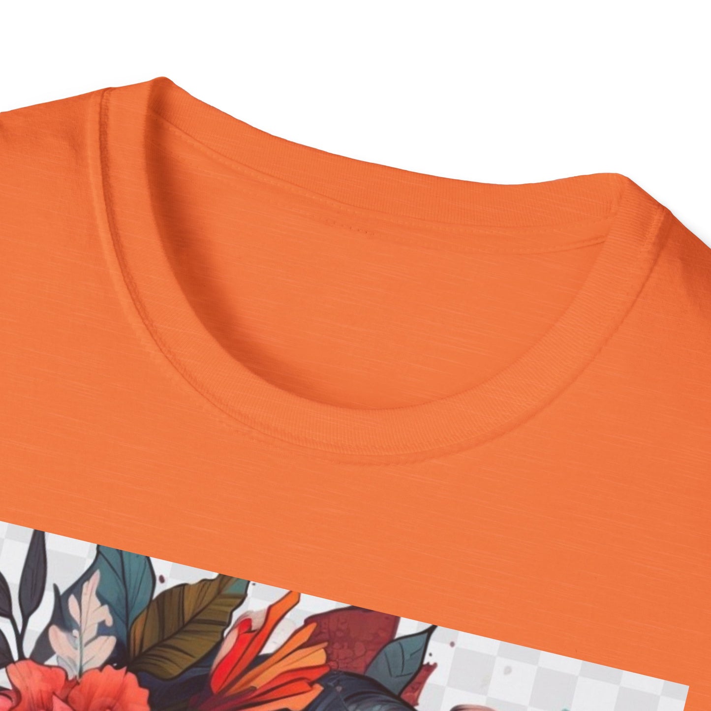 Bold Floral Art Unisex Softstyle T-Shirt