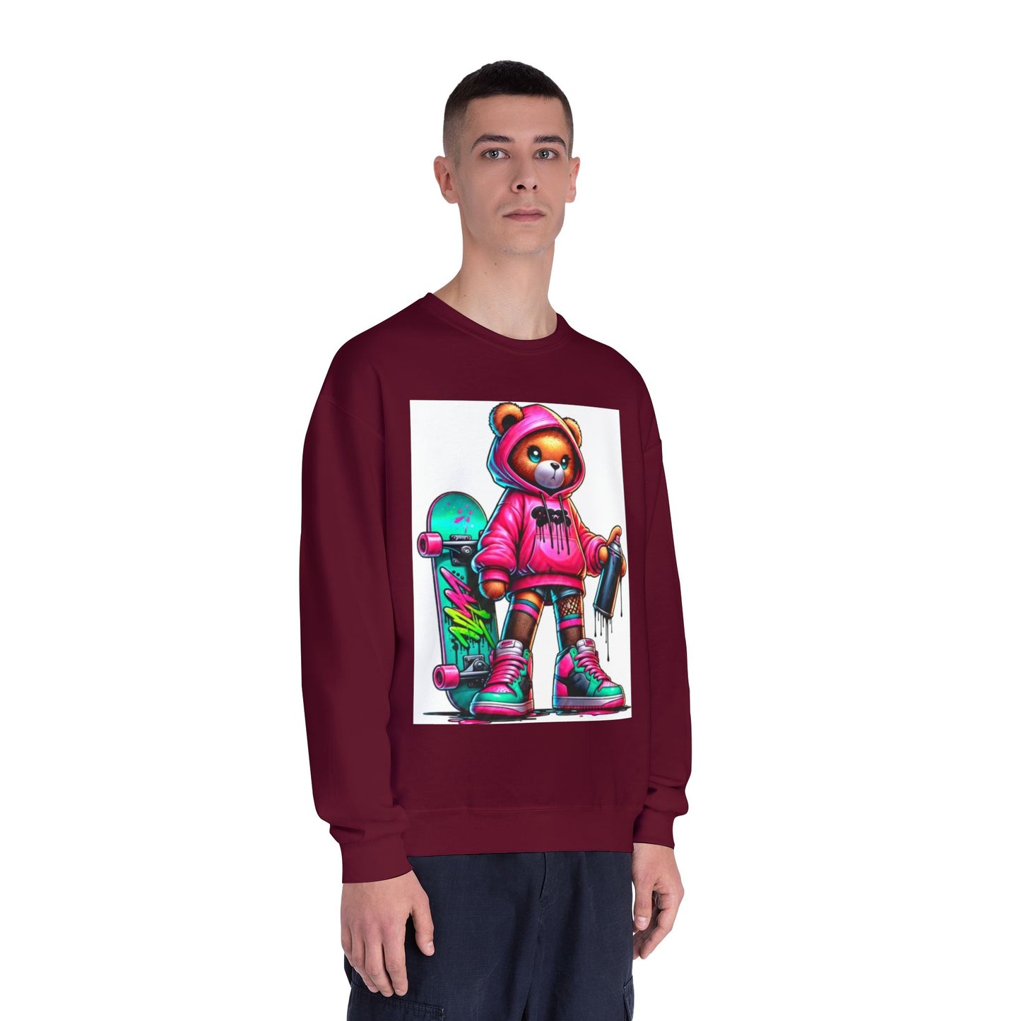 Skater Bear Crewneck Sweatshirt - Fun Streetwear Style