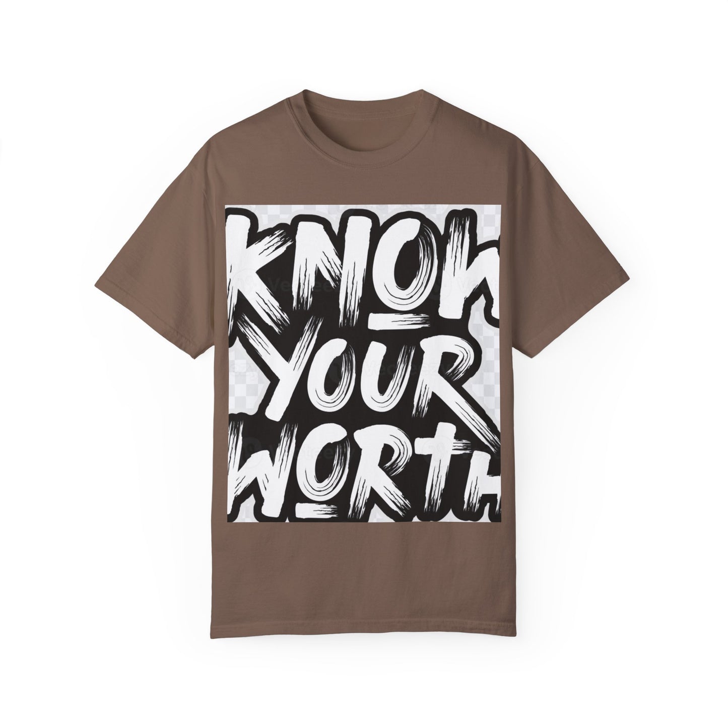 Know Your Worth Unisex Garment-Dyed T-Shirt