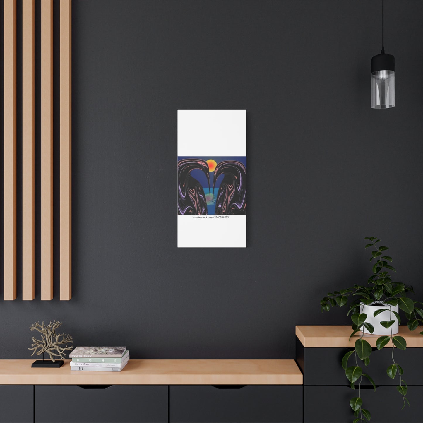 Romantic Abstract Canvas Art - Heart-Shaped Design for Home Decor