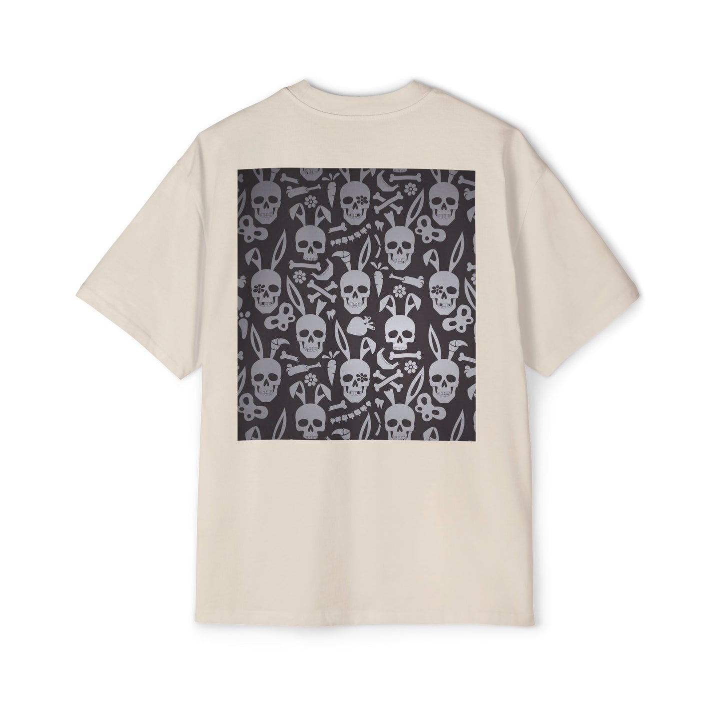 Men's Heavy Oversized Tee - Bold Eagle and Skull Print