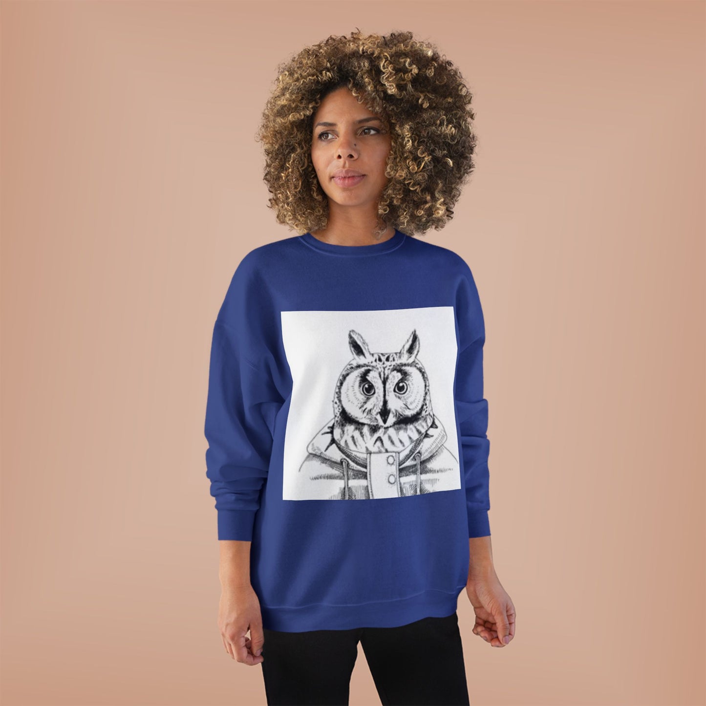 Whimsical Owl Eco-Friendly Crewneck Sweatshirt - Unisex