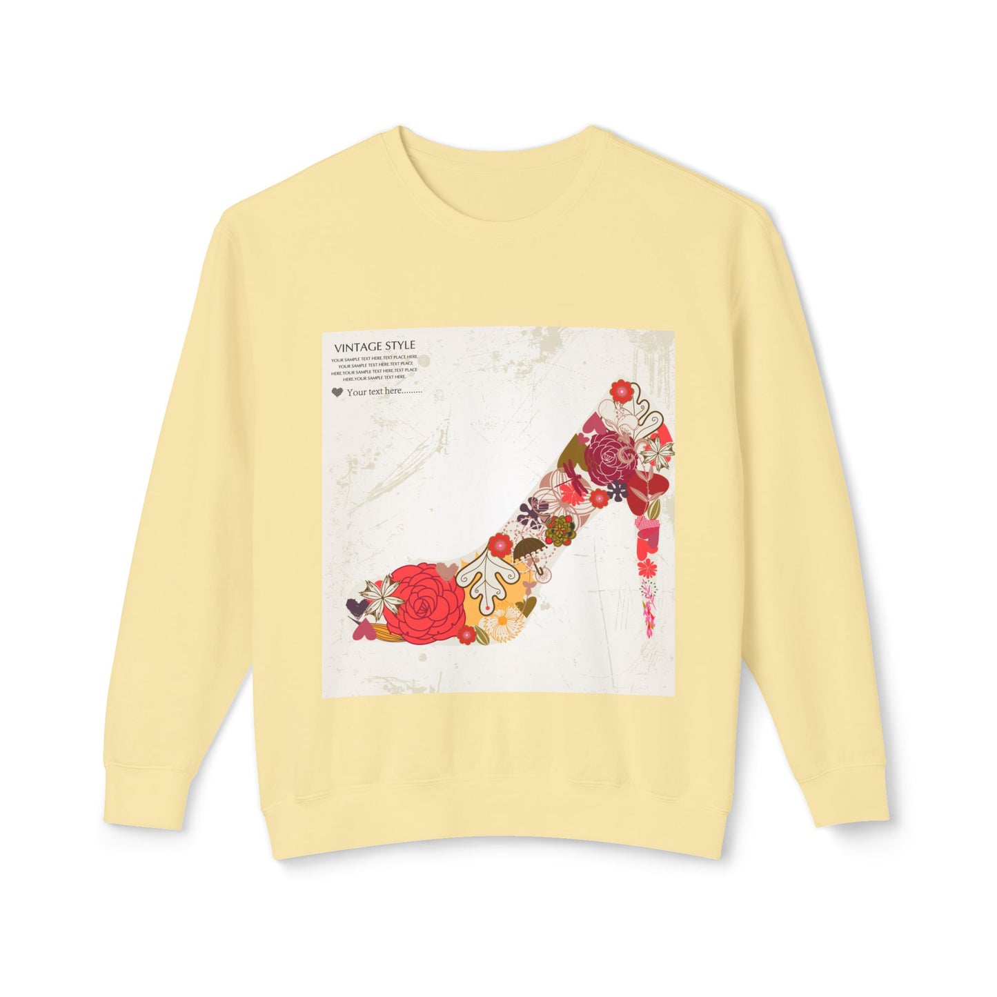 Vintage Floral High Heel Unisex Crewneck Sweatshirt | Stylish & Comfortable