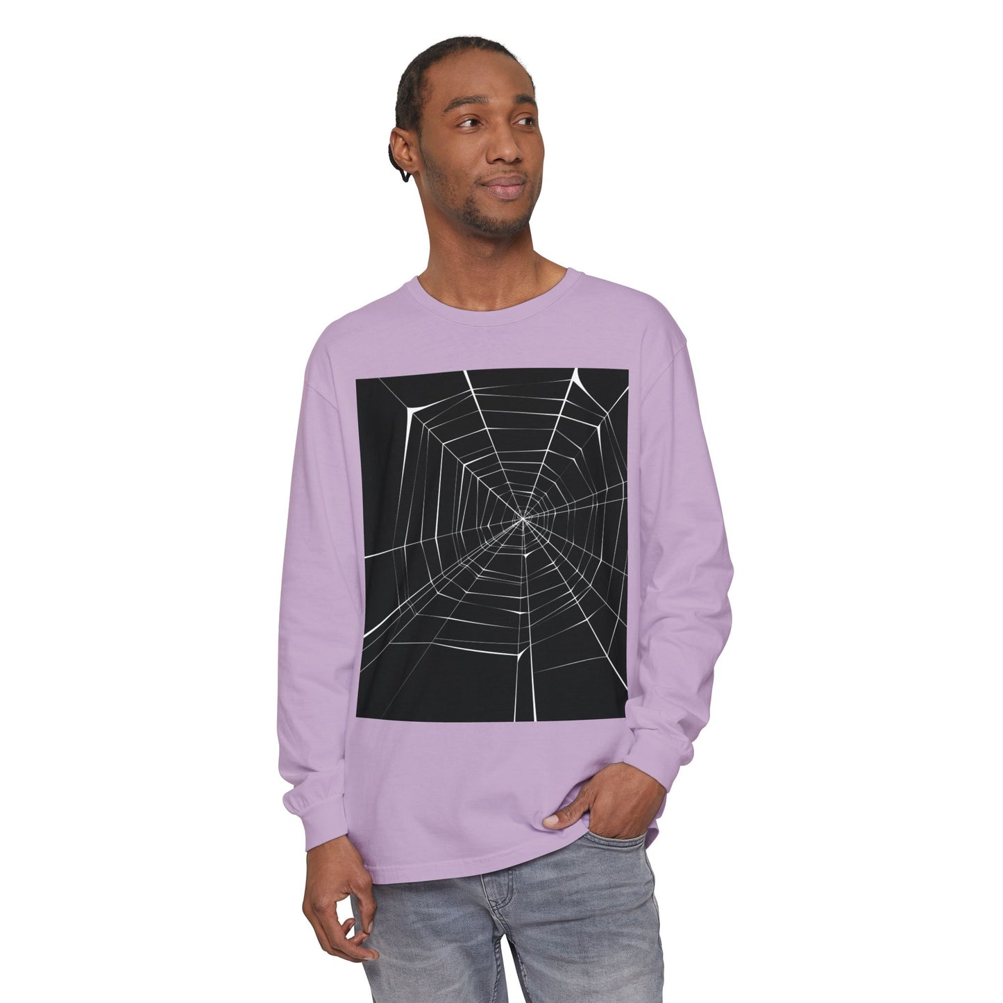 Spooky Spiderweb Long Sleeve T-Shirt - Unisex Halloween Apparel