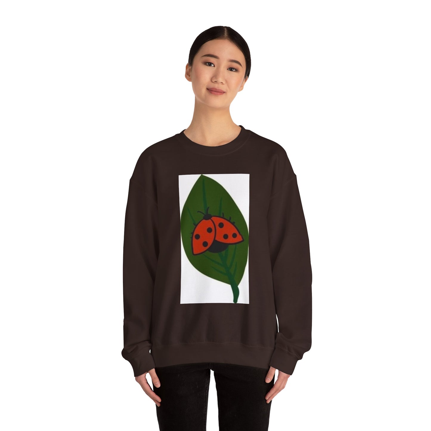 Ladybug Leaf Unisex Crewneck Sweatshirt - Cozy & Eco-Friendly