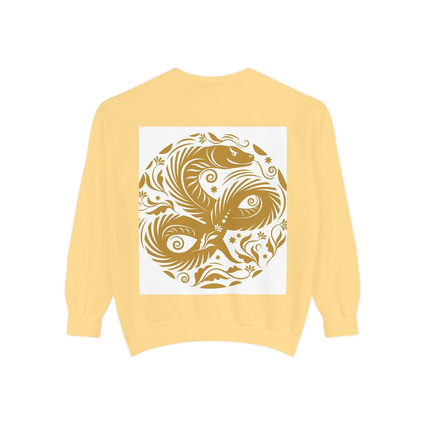 Cultural Vibe Unisex Garment-Dyed Sweatshirt - Tribal Mask & Animal Design
