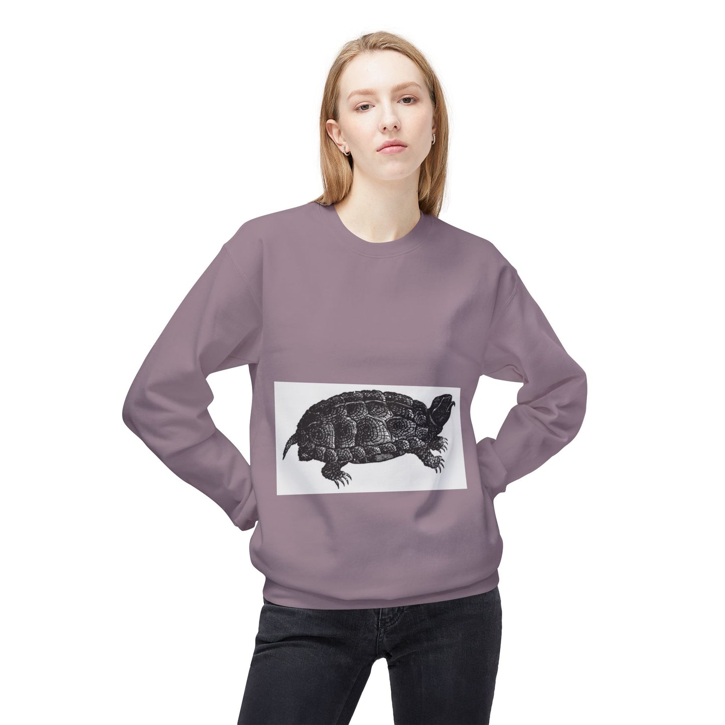 Turtle Design Unisex Fleece Crewneck Sweatshirt - Chill Vibes, Perfect Gift for Nature Lovers