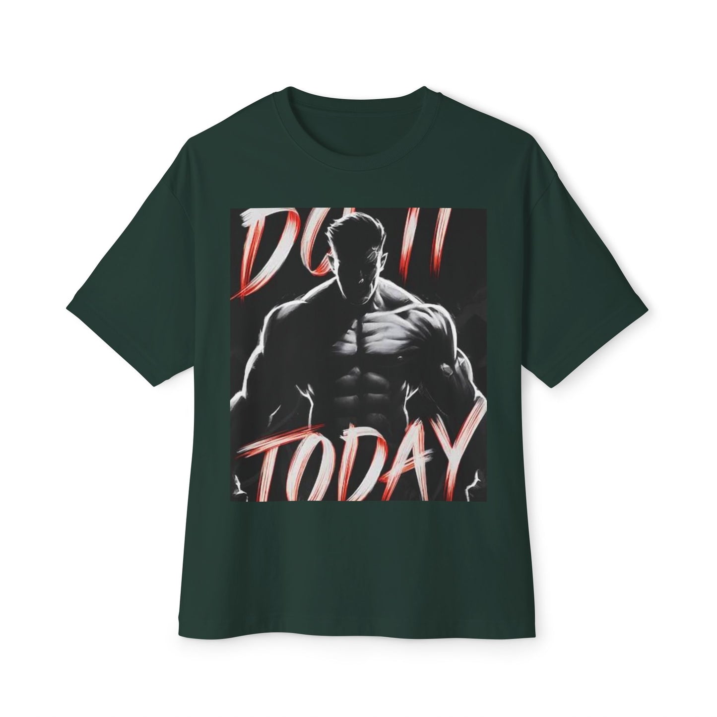 Motivational Oversized Boxy Tee - 'Do It Today' Graphic Tee for Fitness Enthusiasts