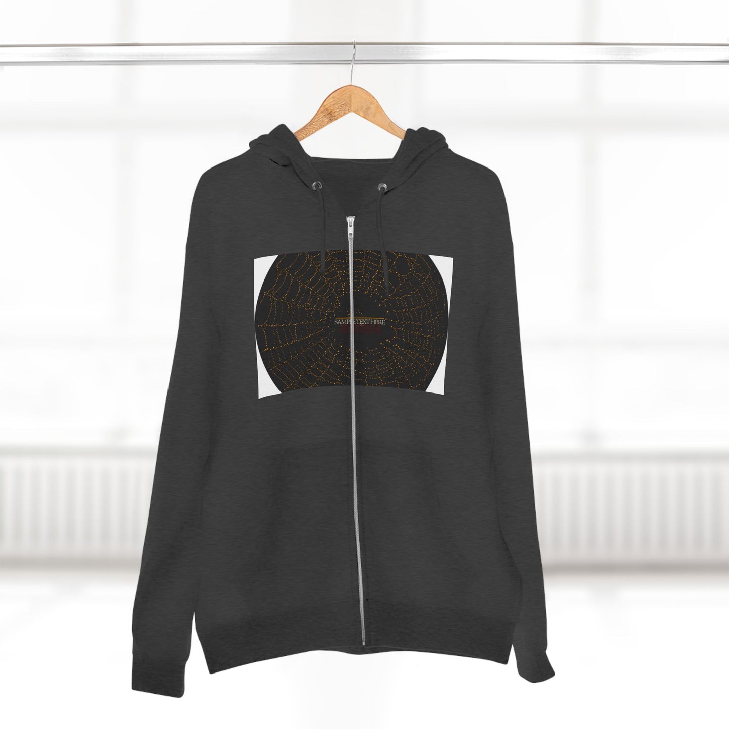 Unisex Zip Hoodie with Spider Web Design - Cozy Fashion for Halloween and Everyday Wear
