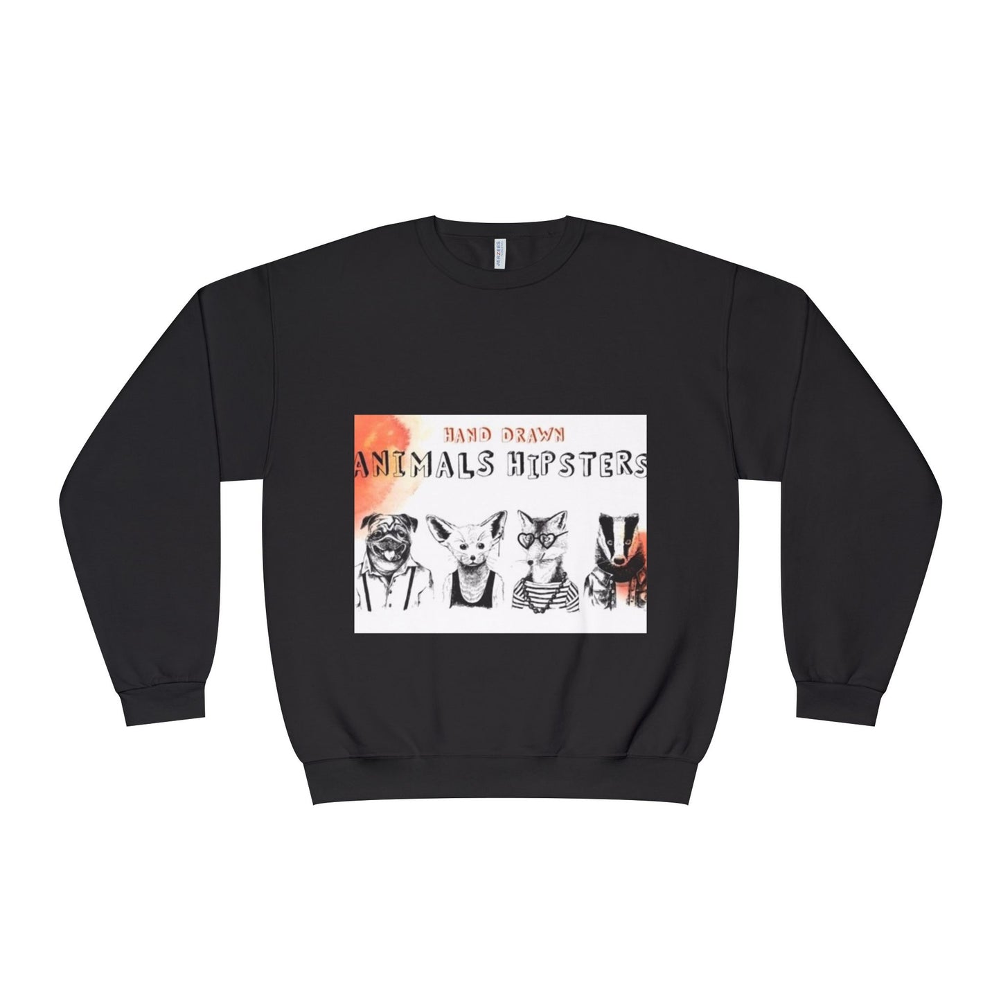 Hand Drawn Animals Hipsters Unisex Crewneck Sweatshirt