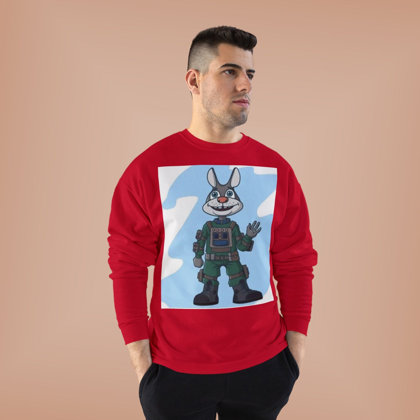 Unisex EcoSmart® Crewneck Sweatshirt - Playful Cartoon Character Design