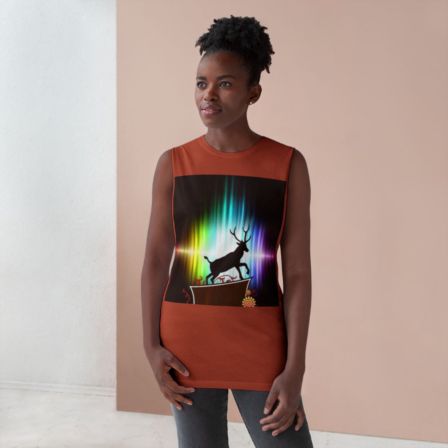 Unisex Artistic Spiderweb & Eagle Tank Top - Unique Graphic Sleeveless Tee for Nature Lovers