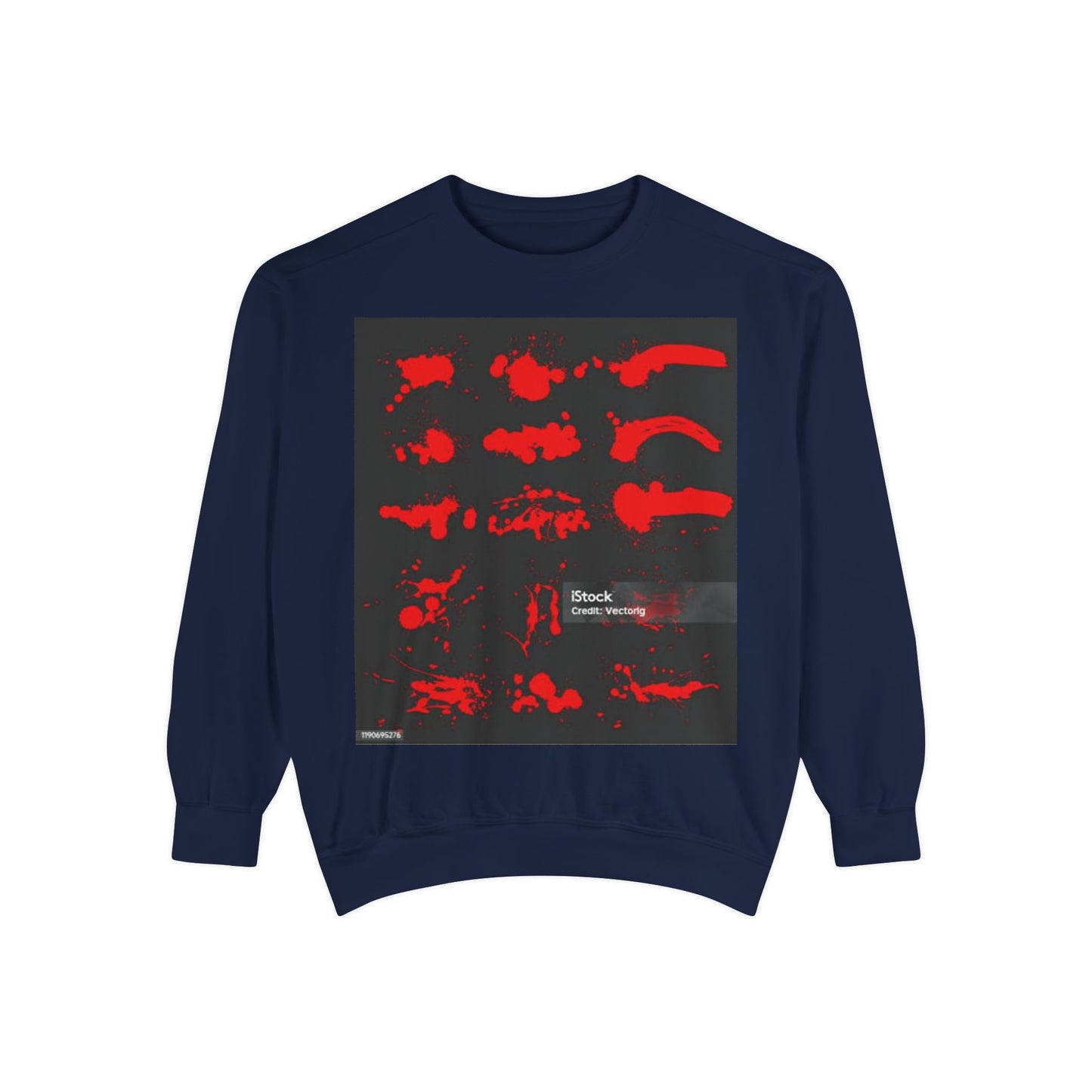 Artistic Red Splatter Sweatshirt - Unisex Garment-Dyed Style