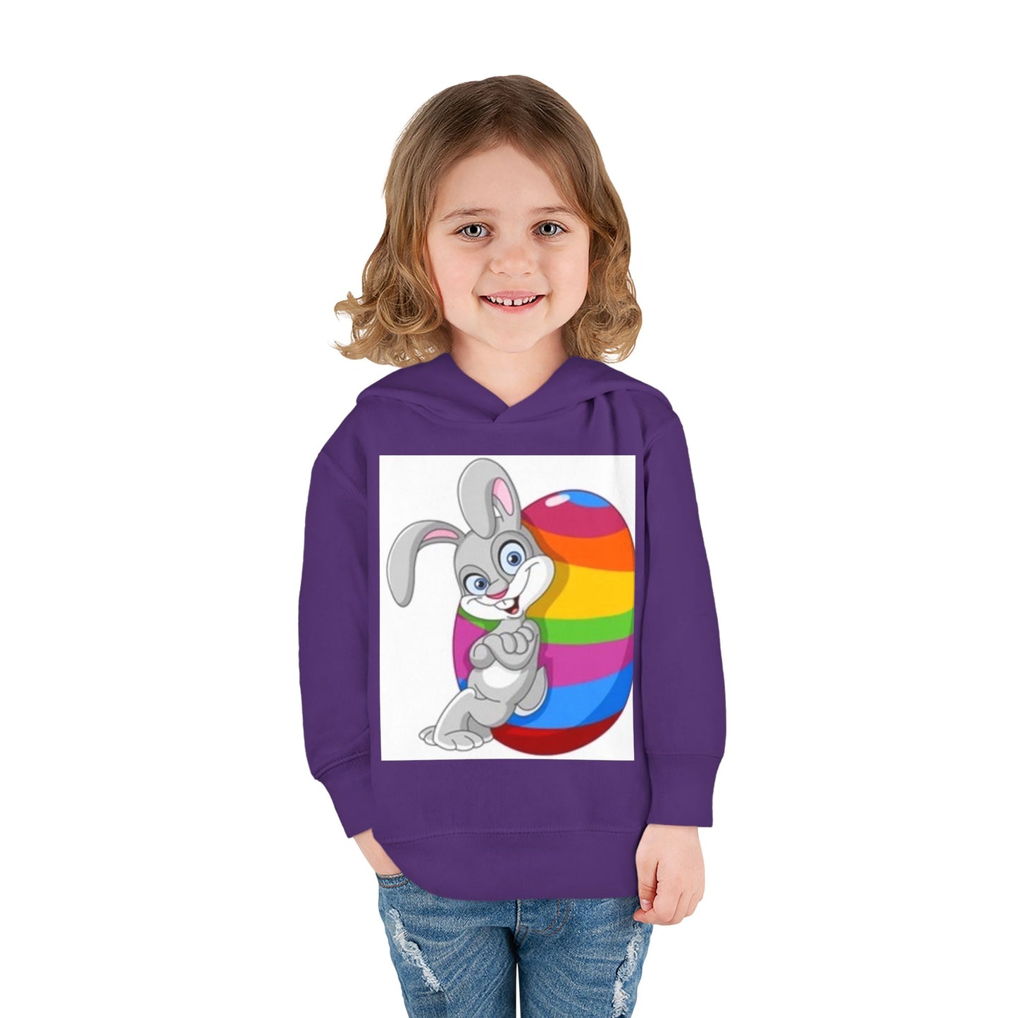 Colorful Easter Bunny Toddler Pullover Hoodie