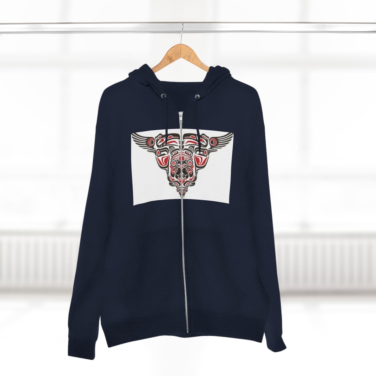 Artistic Tribal Unisex Zip Hoodie - Unique Modern Design