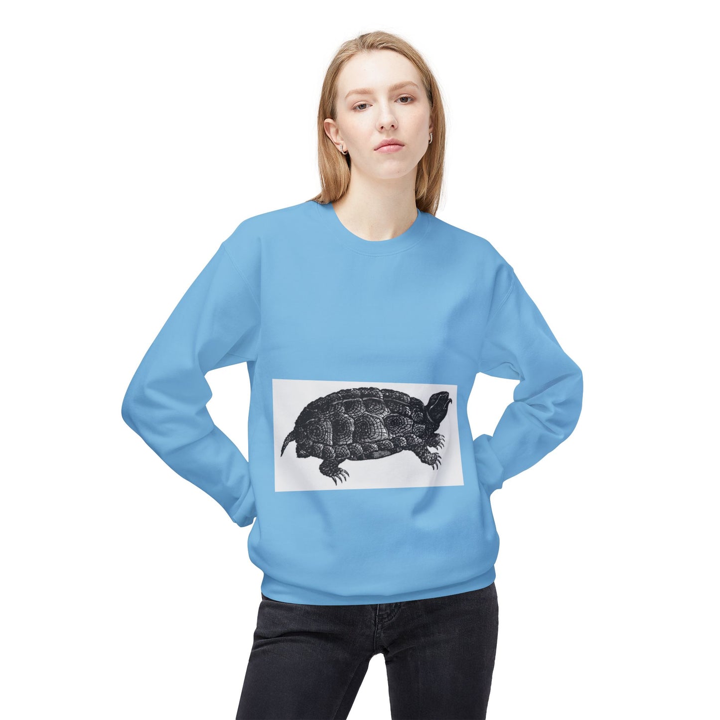 Turtle Design Unisex Fleece Crewneck Sweatshirt - Chill Vibes, Perfect Gift for Nature Lovers