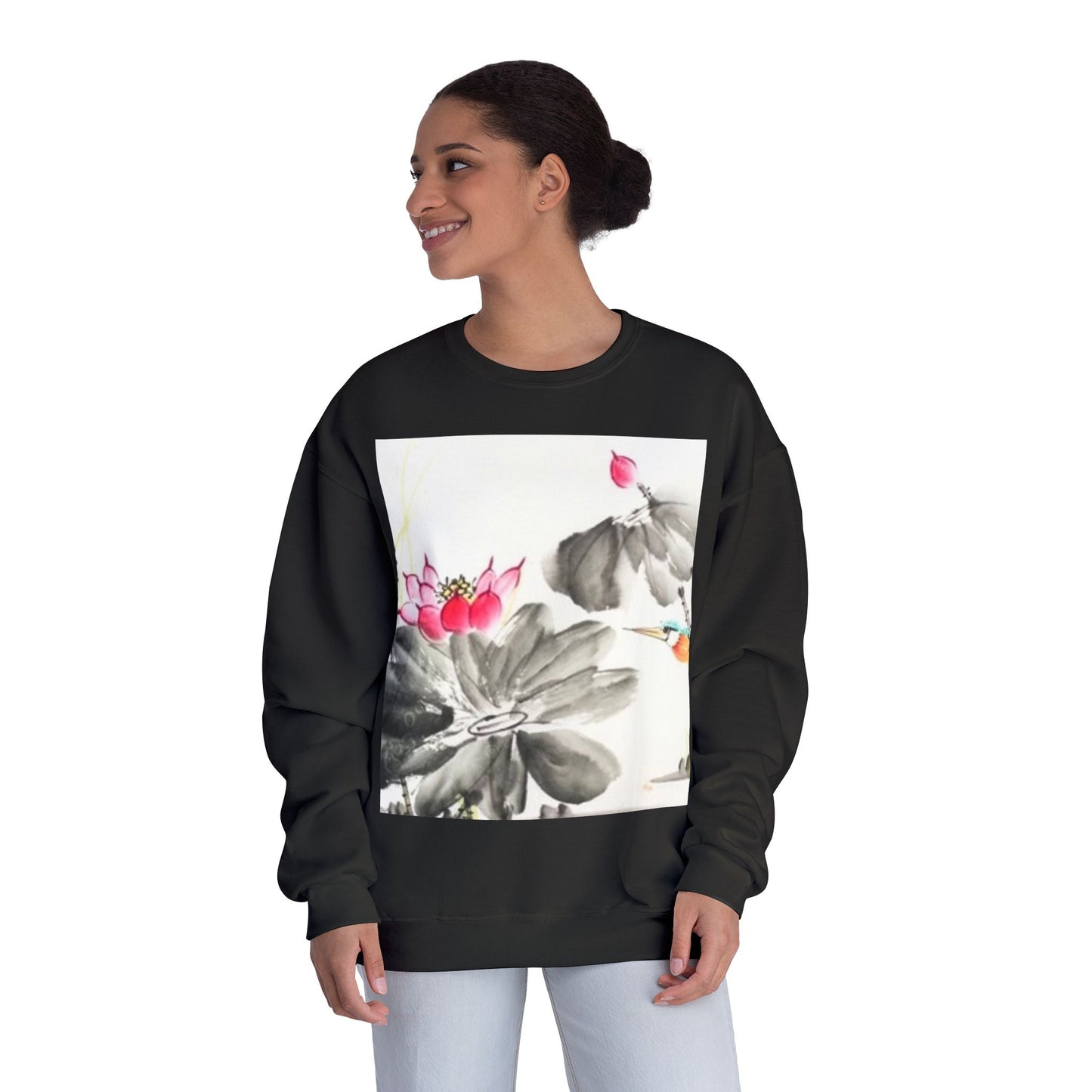 Lotus Blossom Unisex Crewneck Sweatshirt - Cozy Botanical Art Design