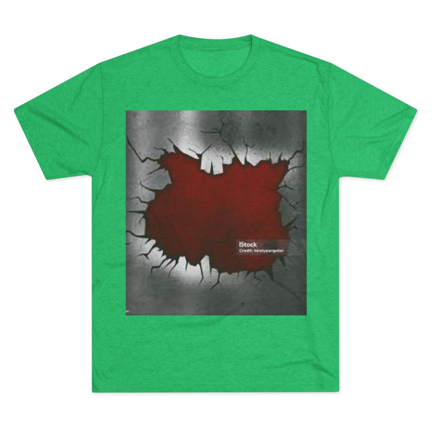 Bold Graphic Unisex Tri-Blend Crew Tee - Edgy Cracked Wall Design