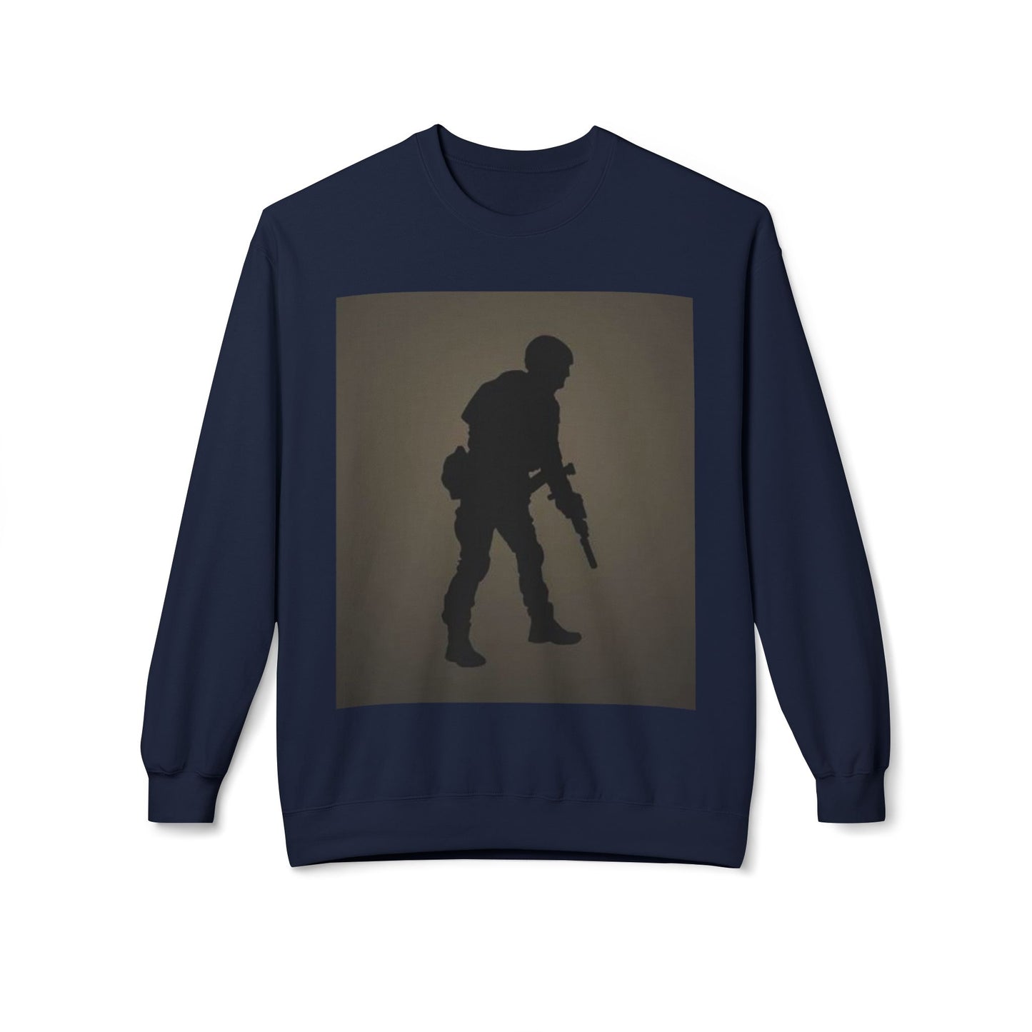 Military Silhouette Crewneck Sweatshirt - Unisex Midweight Fleece