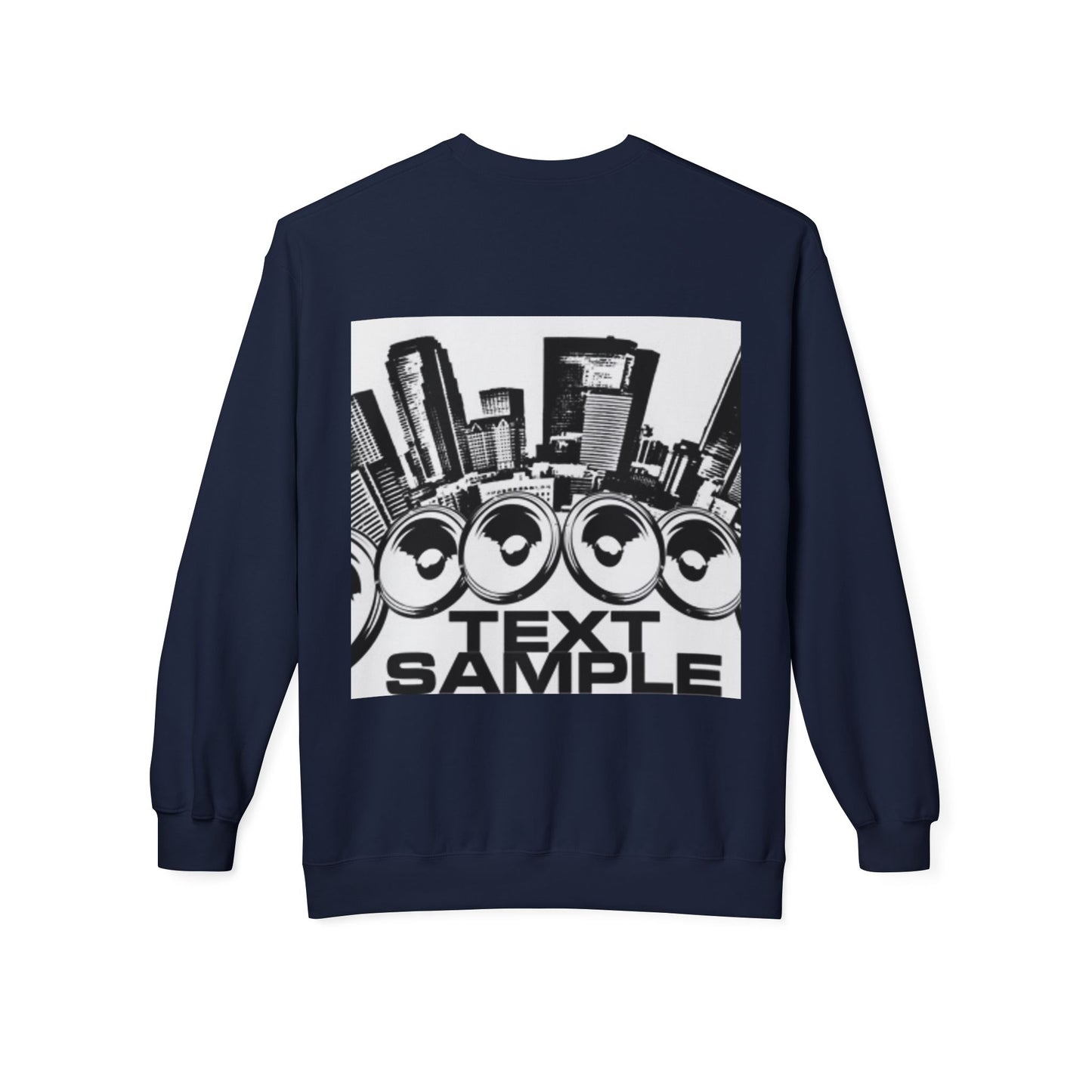 Urban Vibe Sound Wave Crewneck Sweatshirt - Unisex Fleece with Cityscape Design