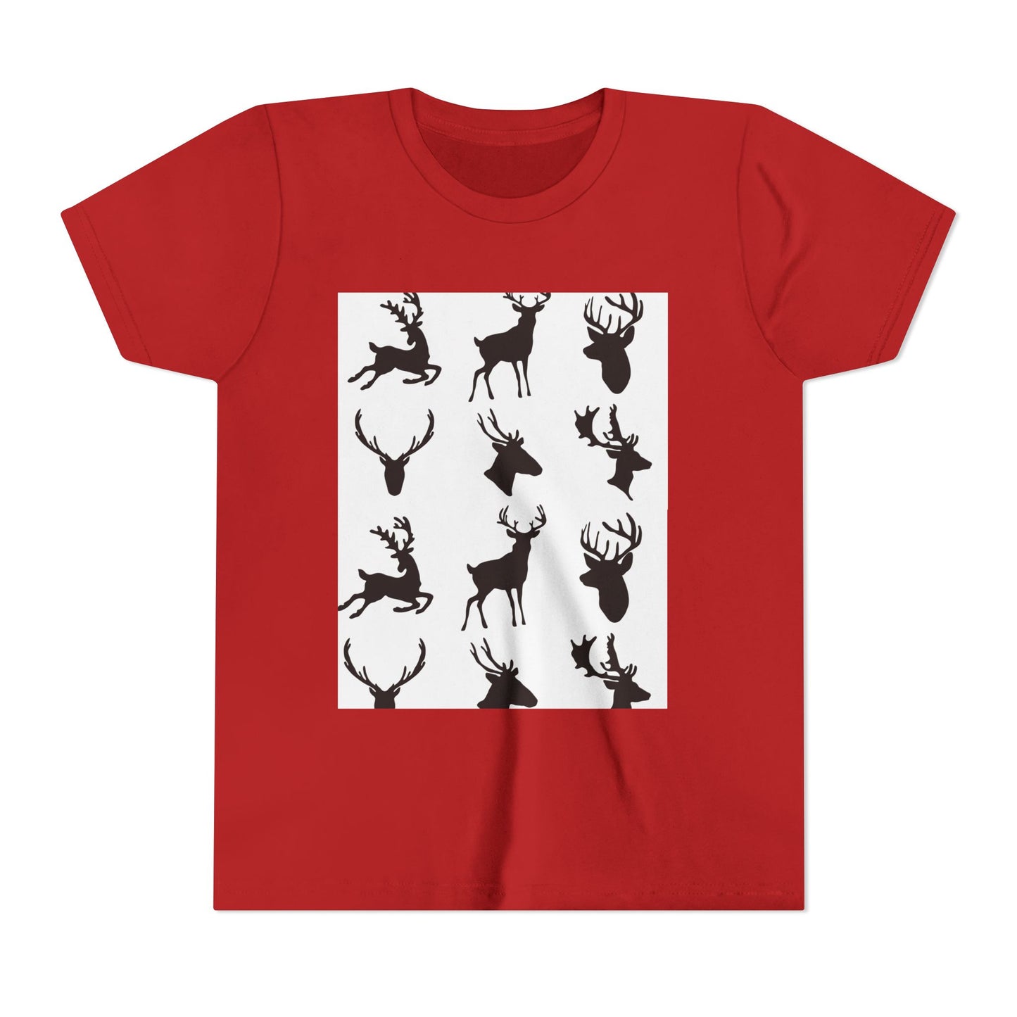 Youth Short Sleeve Tee - Stylish Reindeer Silhouettes for Winter Celebrations
