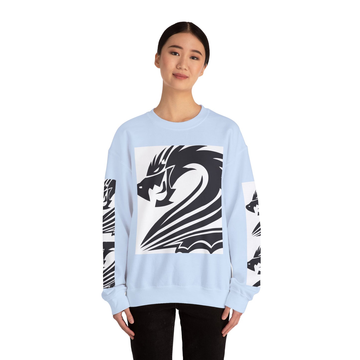 Dragon Graphic Unisex Heavy Blend Sweatshirt - Cozy and Stylish for Fantasy Enthusiasts