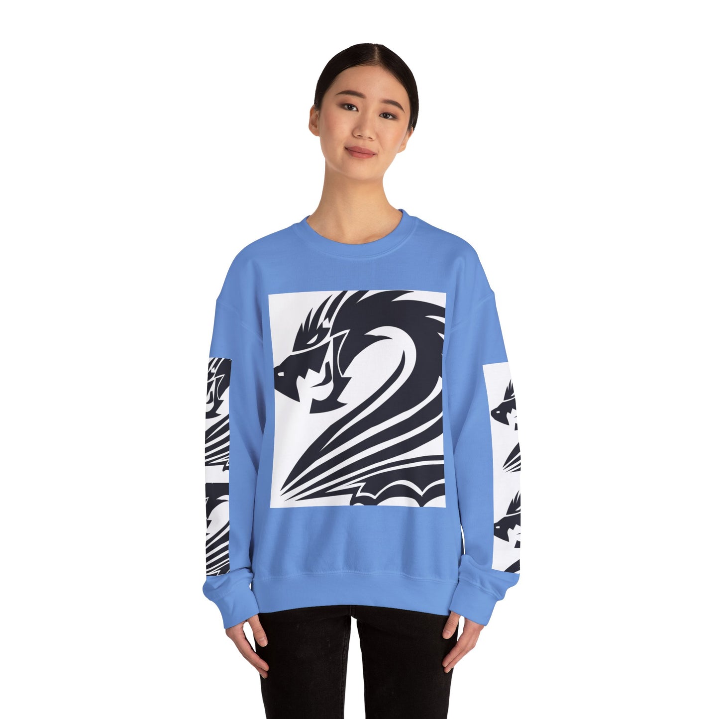 Dragon Graphic Unisex Heavy Blend Sweatshirt - Cozy and Stylish for Fantasy Enthusiasts