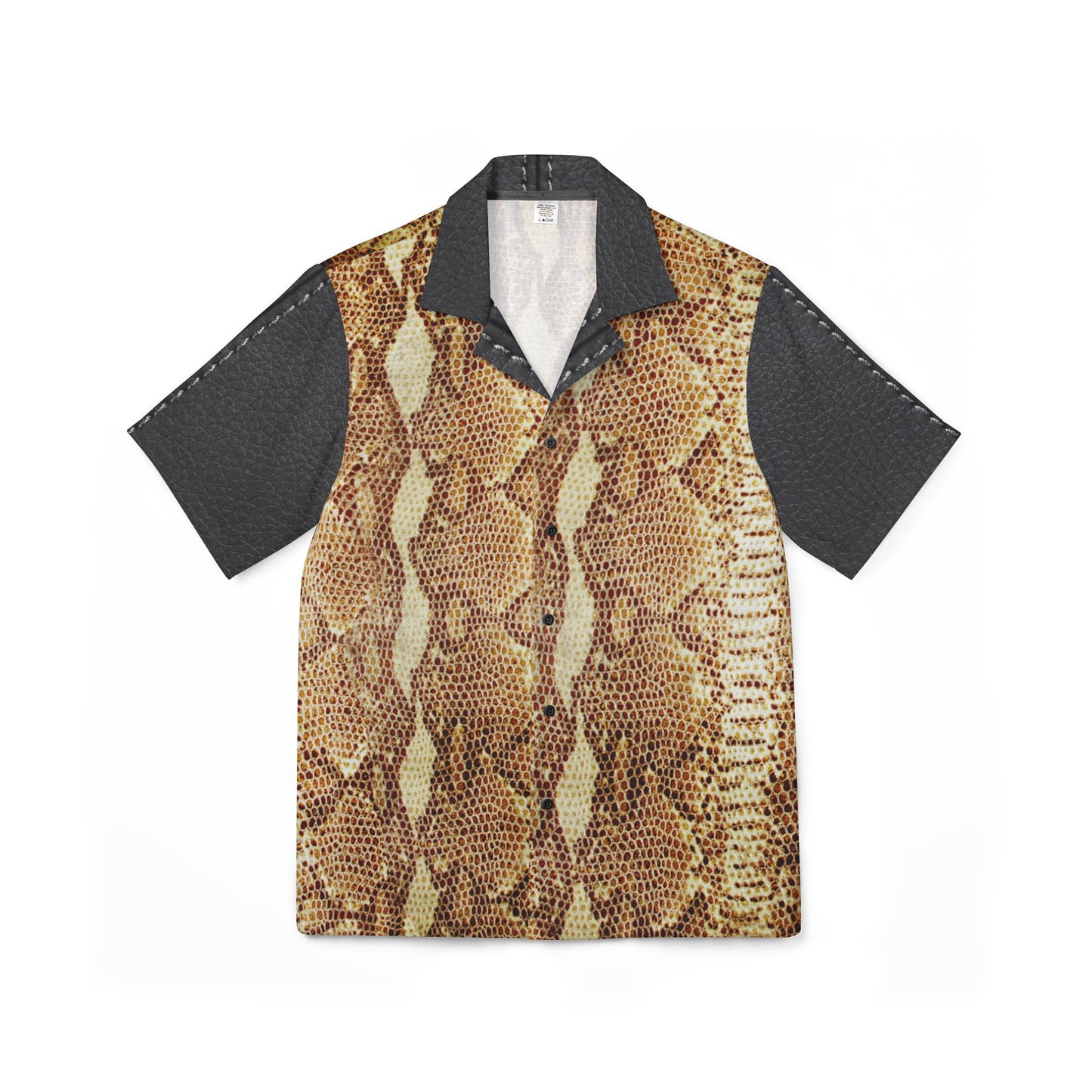 Men's Hawaiian Camp Shirt - Stylish Snake Skin Print for Summer Adventures