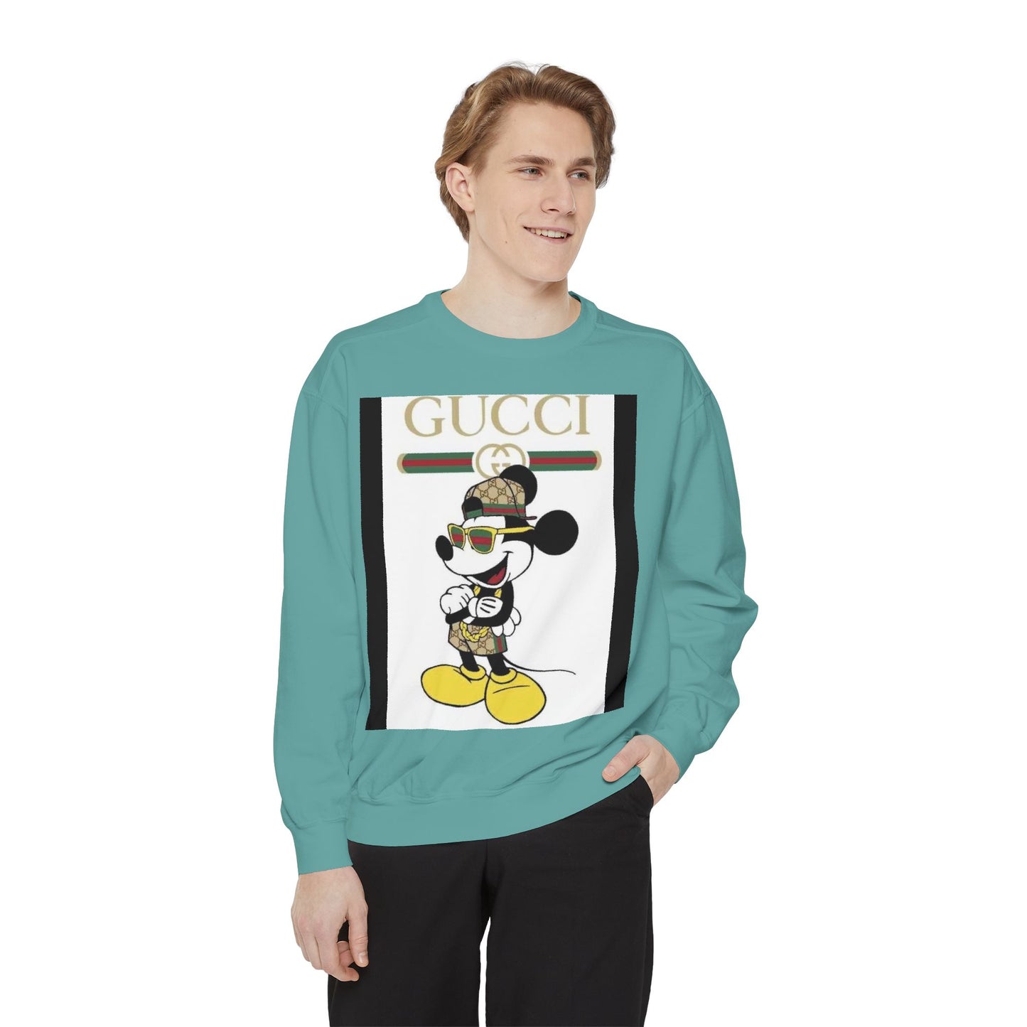 Mickey Mouse Gucci Streetwear Sweatshirt - Unisex Garment-Dyed